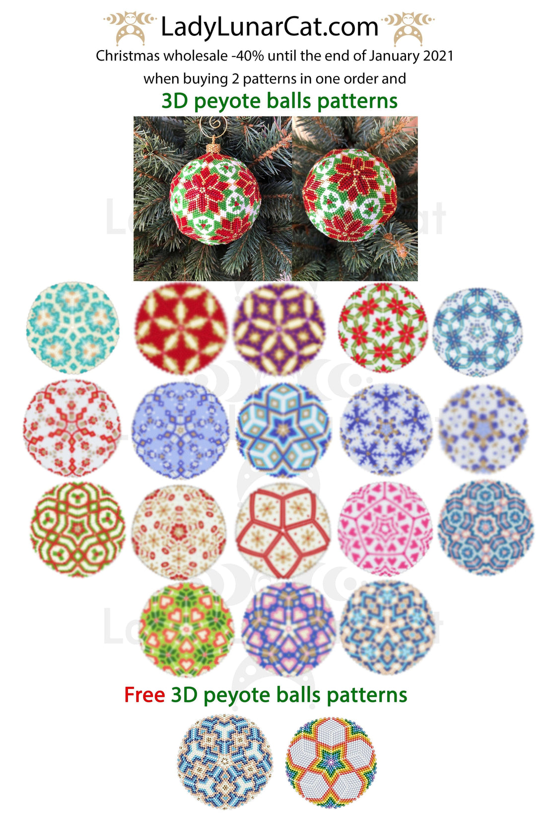 Happy New Year 2021 everyone! First 2 free patterns for 3d balls and a collection of balls. LadyLunarCat