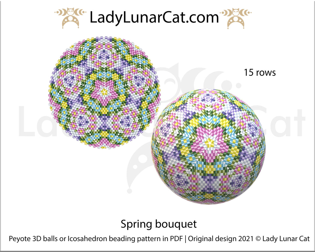 FREE Beaded ball pattern for beading Spring bouquet by Lady Lunar Cat LadyLunarCat