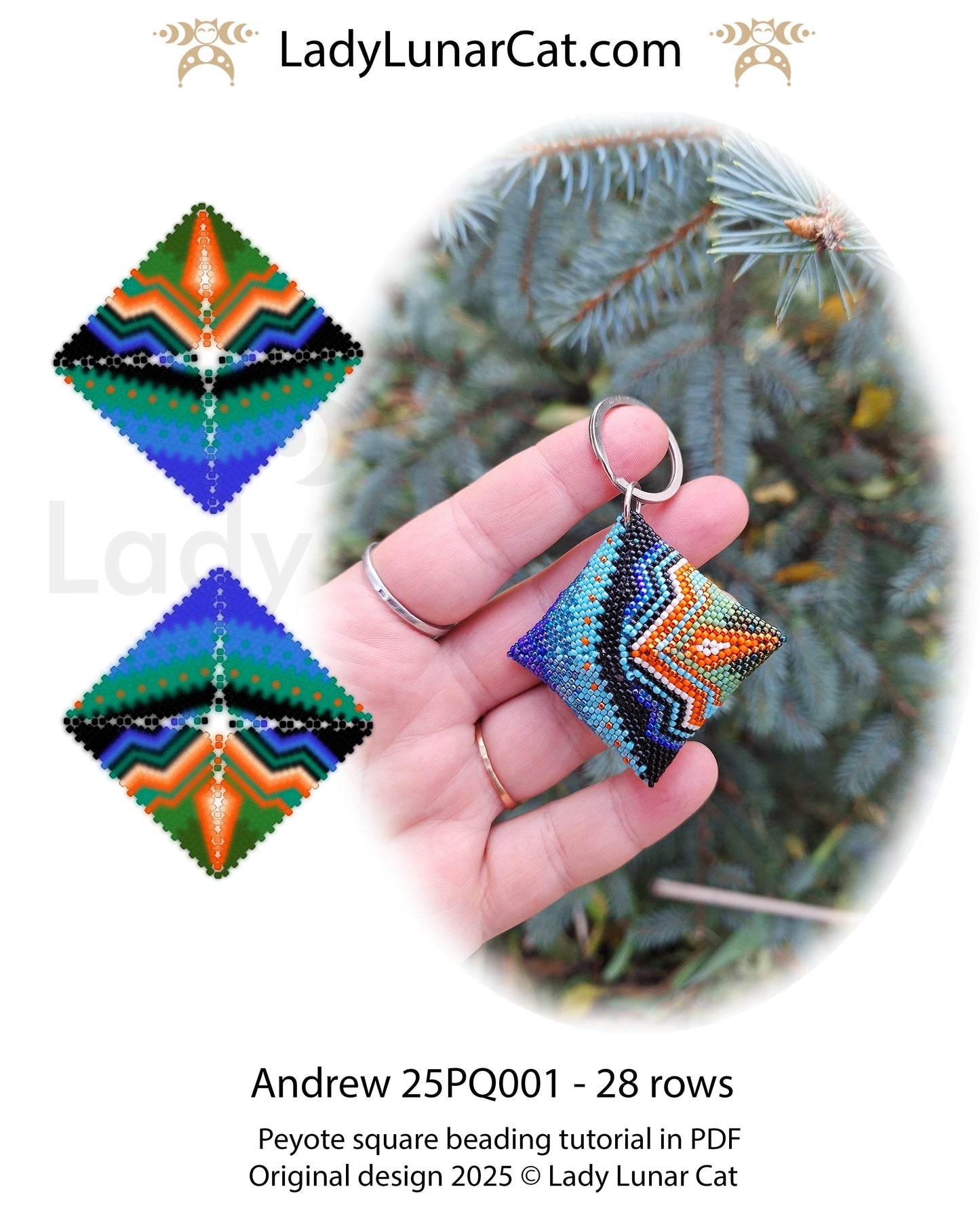 Sunflower peyote square pattern for beading (Suitable for beginners) (Copy) LadyLunarCat