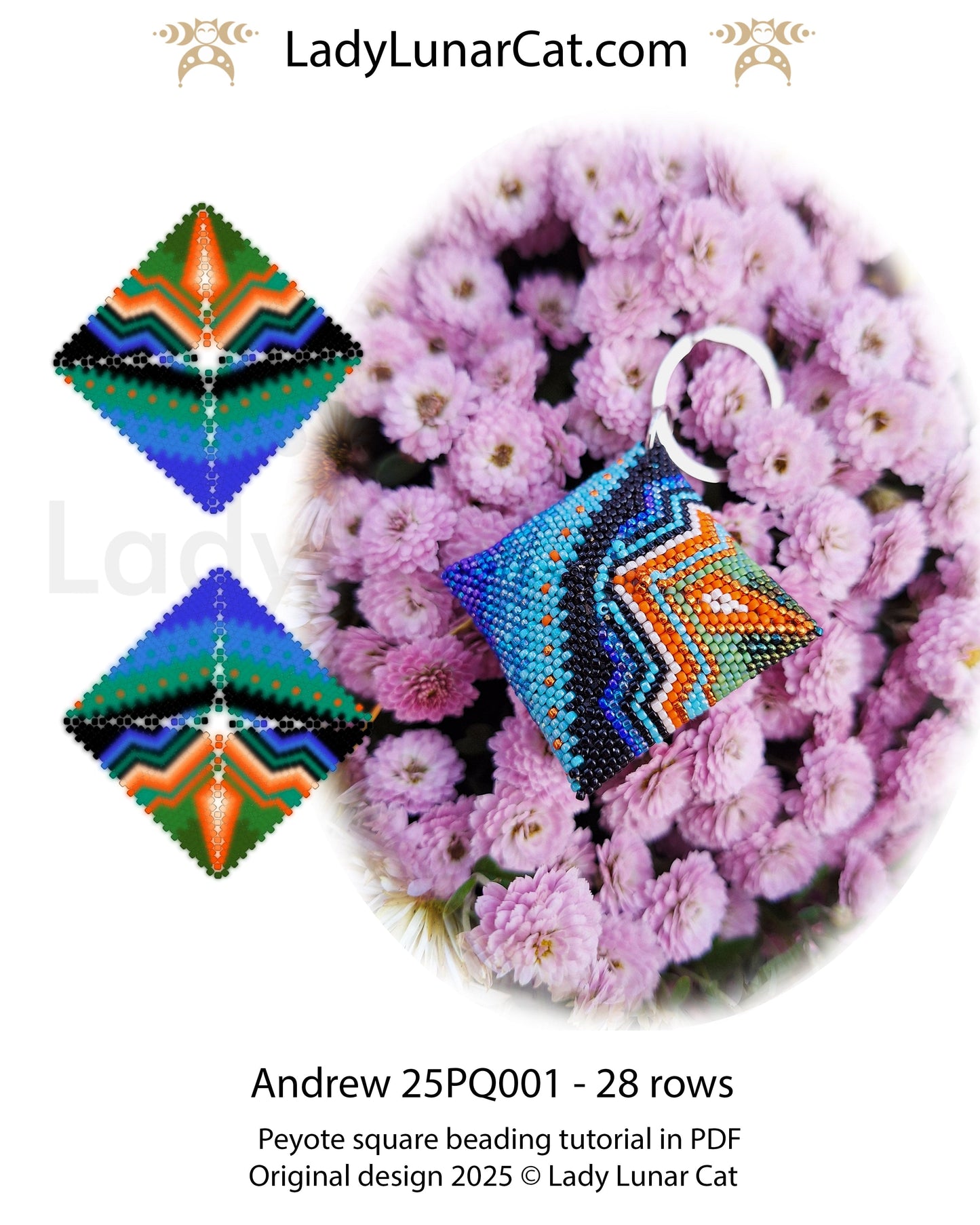 Sunflower peyote square pattern for beading (Suitable for beginners) (Copy) LadyLunarCat