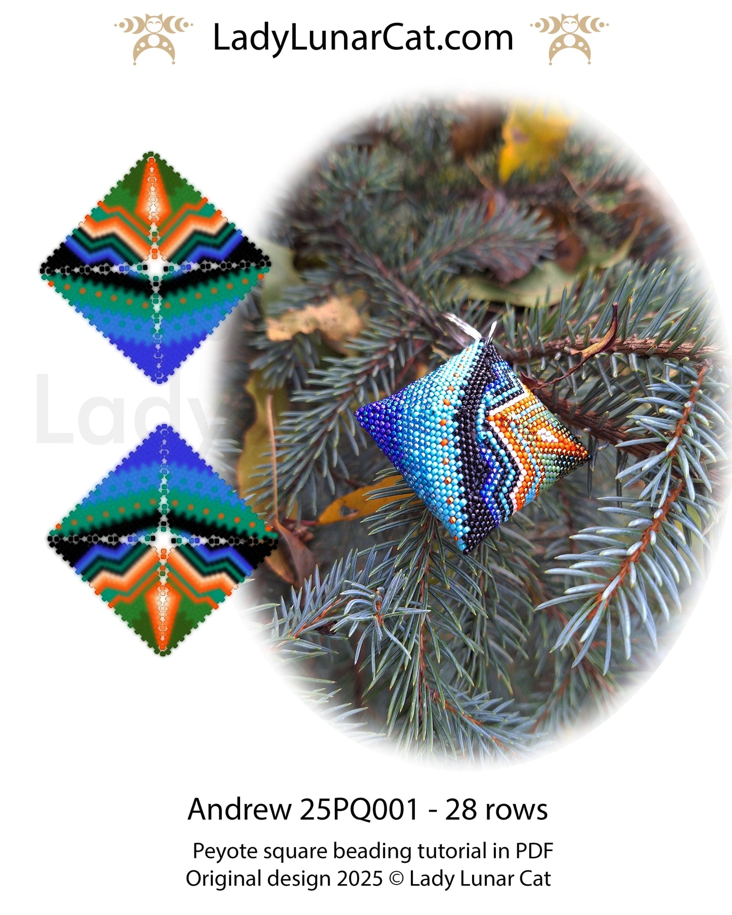 Sunflower peyote square pattern for beading (Suitable for beginners) (Copy) LadyLunarCat