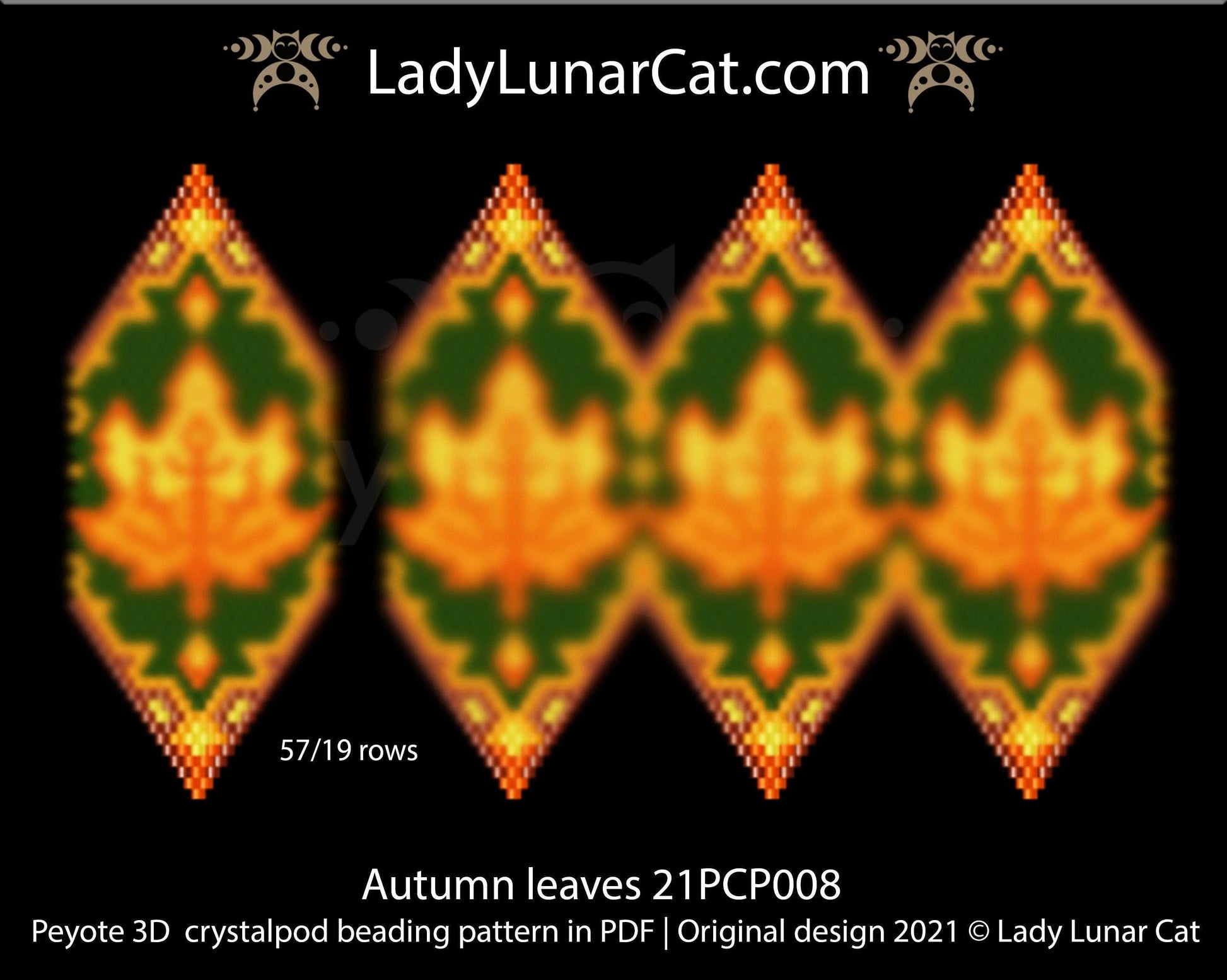 3D Peyote Pod Beading Pattern: Autumn Leaves DIY (Copy) Lady Lunar Cat
