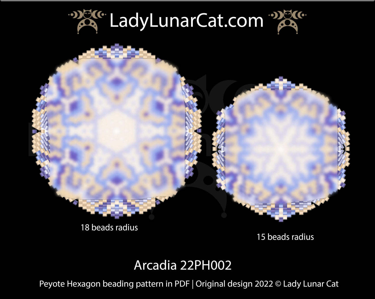 Peyote hexagon pattern for beading Arcadia 22PH002 LadyLunarCat