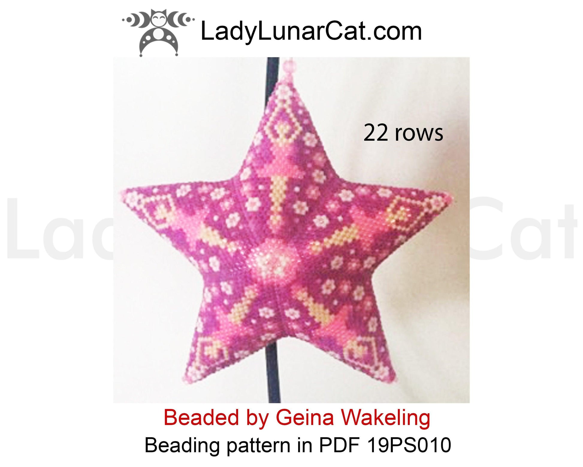 Beaded star pattern for beadweaving Ballerina 19PS010 LadyLunarCat