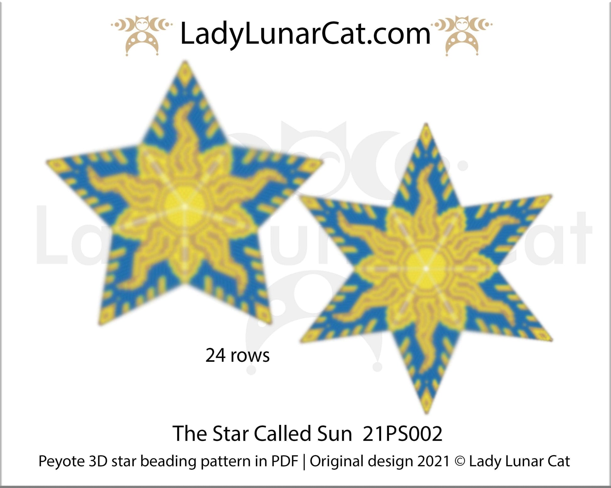 Beaded star pattern for beadweaving The Star Called Sun  21PS002 LadyLunarCat