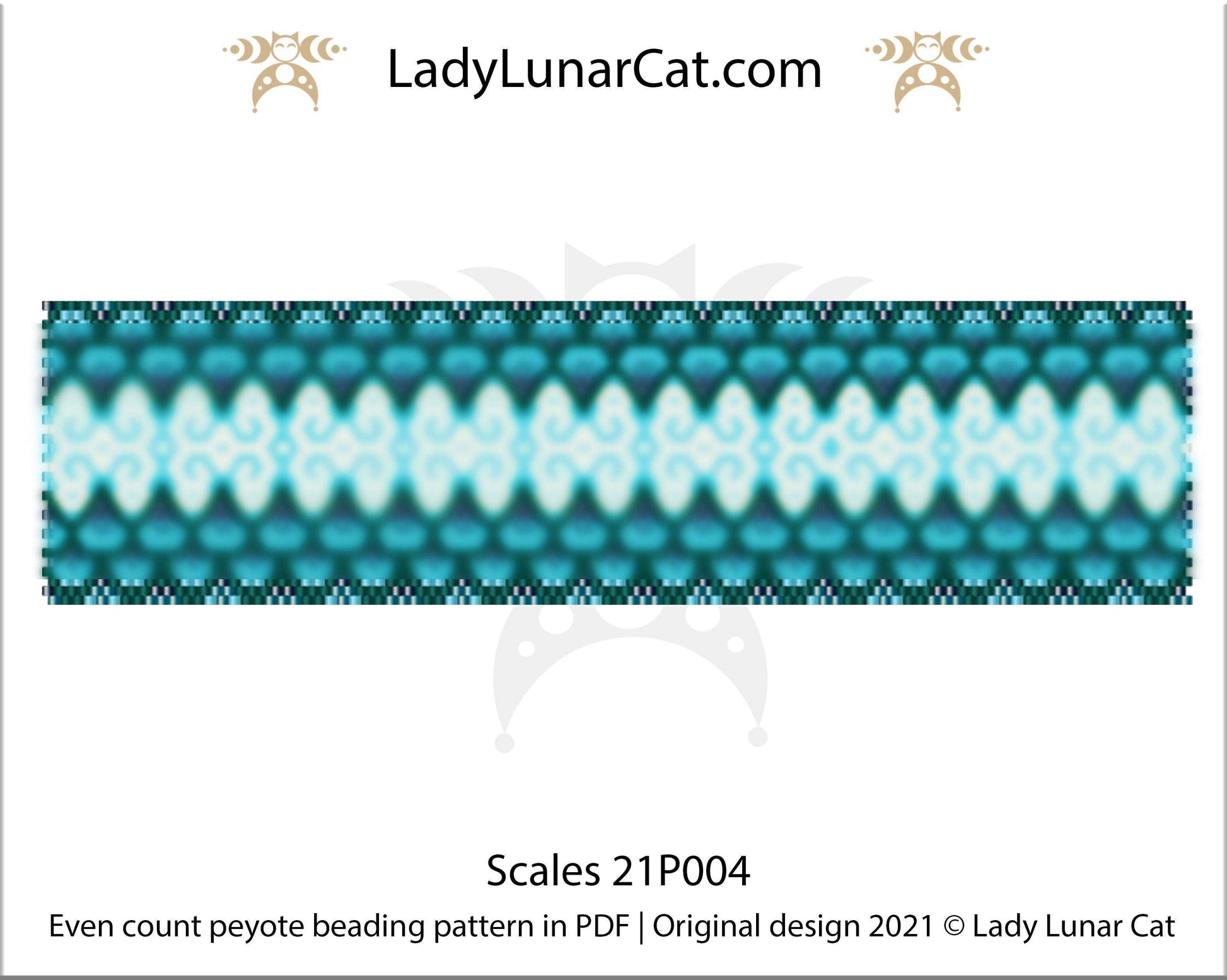 Copy of Odd count peyote bracelet pattern for beading Lilac flower 18P018 LadyLunarCat