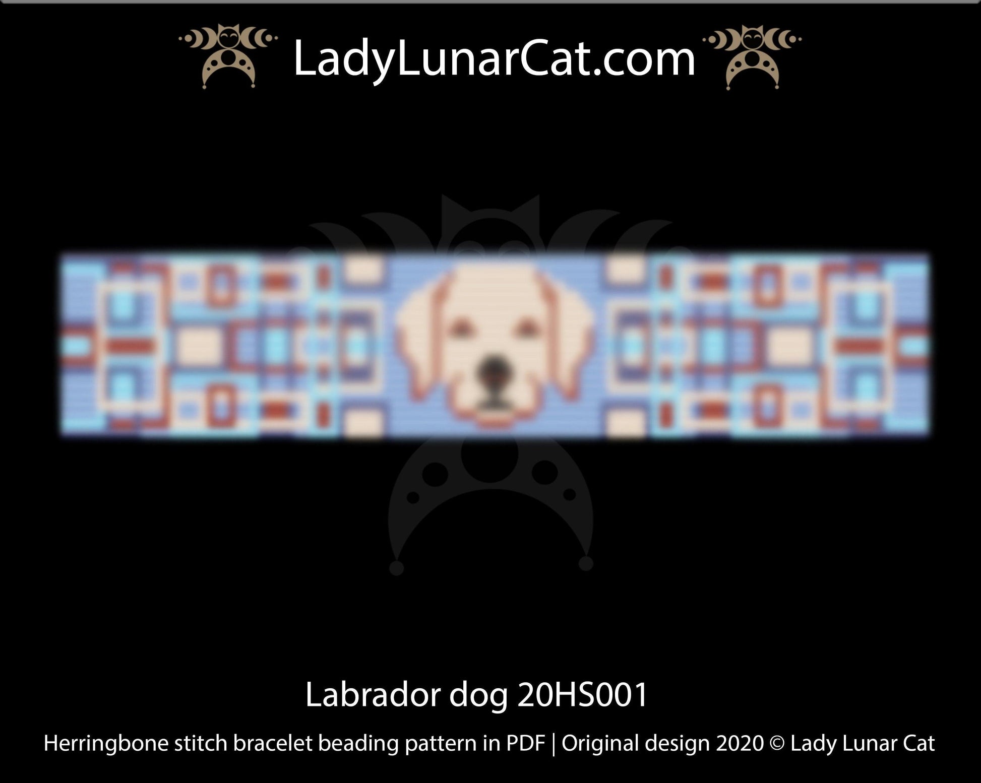 Herringbone stitch pattern for bracelets - Labrador dog 20HS001 LadyLunarCat