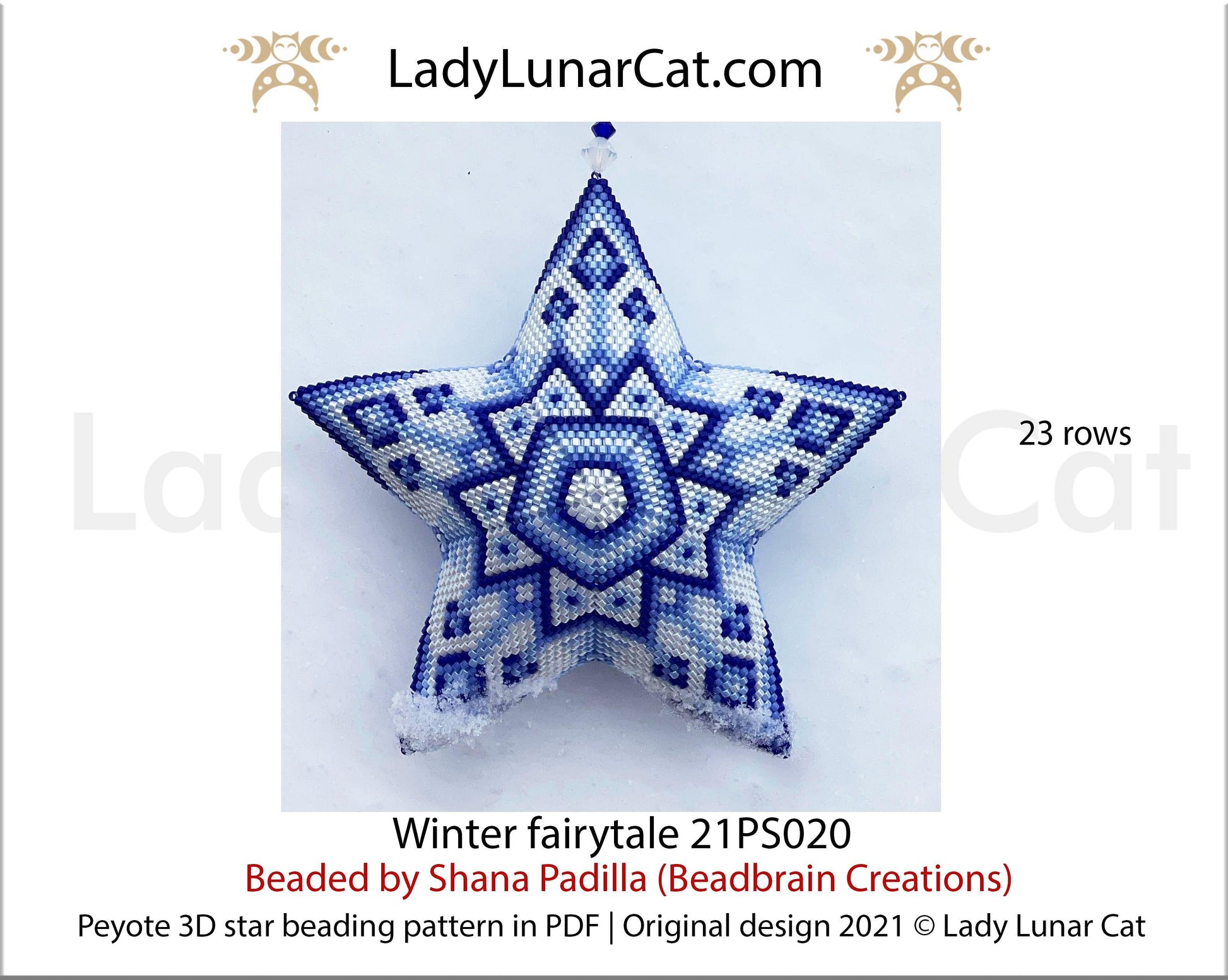 Beaded star pattern for beading- Winter fairytale 21PS020 23 rows LadyLunarCat