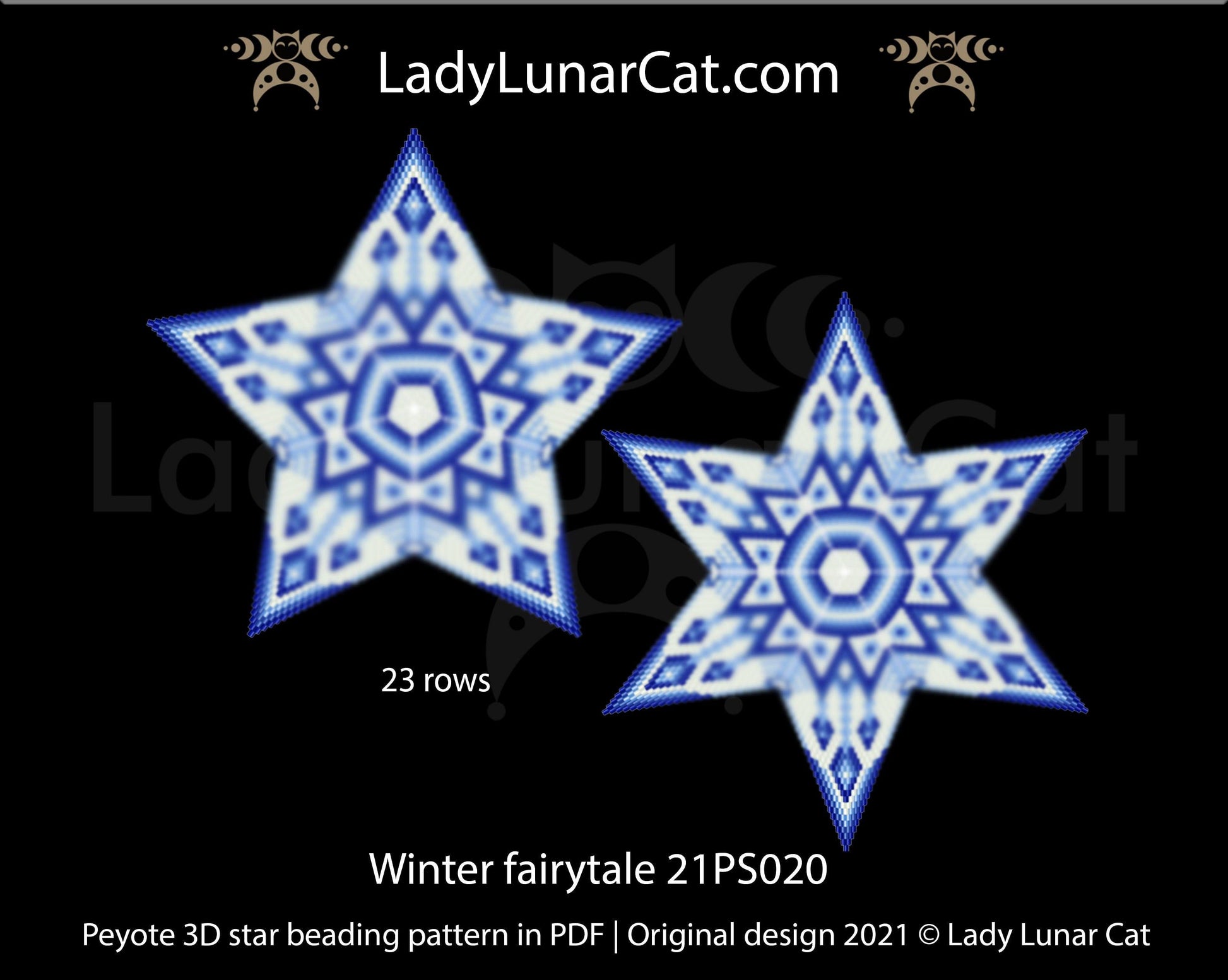 Beaded star pattern for beading- Winter fairytale 21PS020 23 rows LadyLunarCat