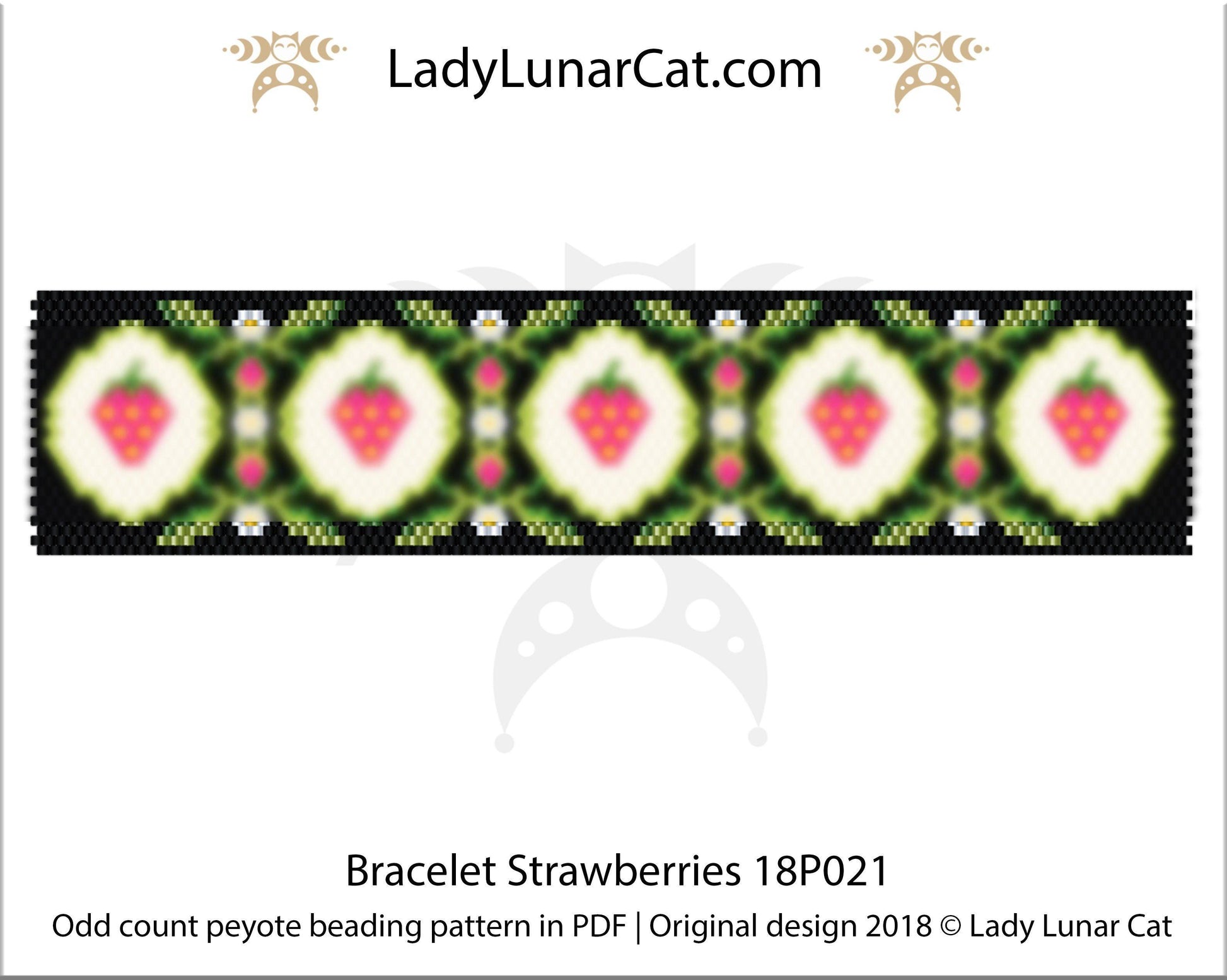 Odd count peyote bracelet pattern for beading LadyLunarCat