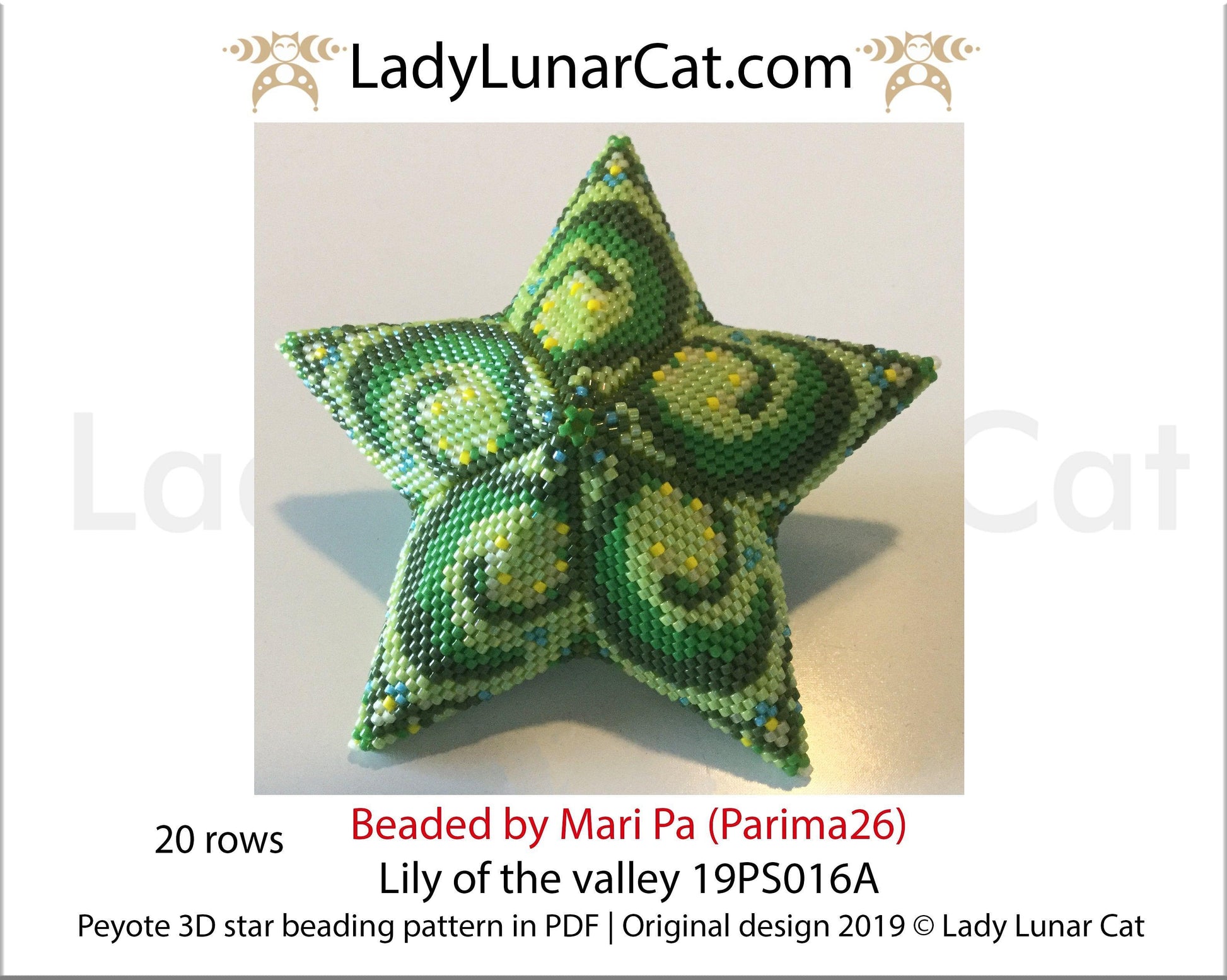 Peyote star patterns for beading Lilies of the valley 19PS016 LadyLunarCat