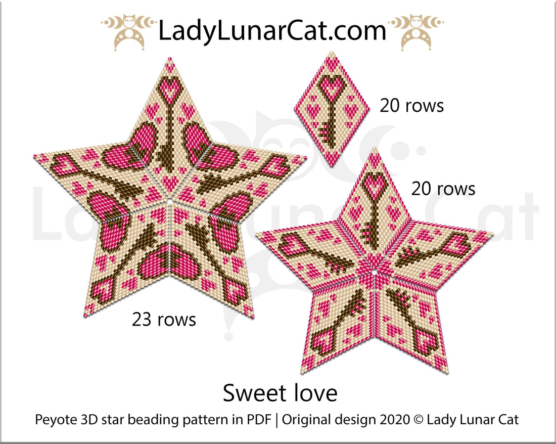 Free Peyote 3D Stars and 3D pod Sweet Love LadyLunarCat