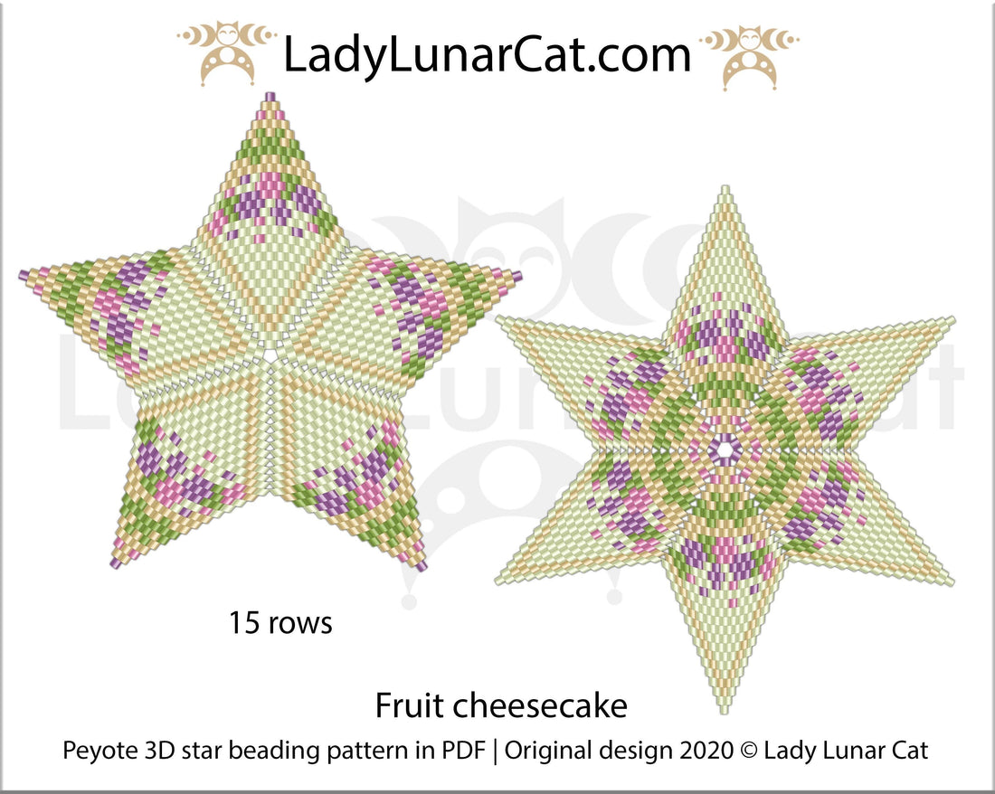 Free Peyote 3D Stars Fruit cheesecake LadyLunarCat