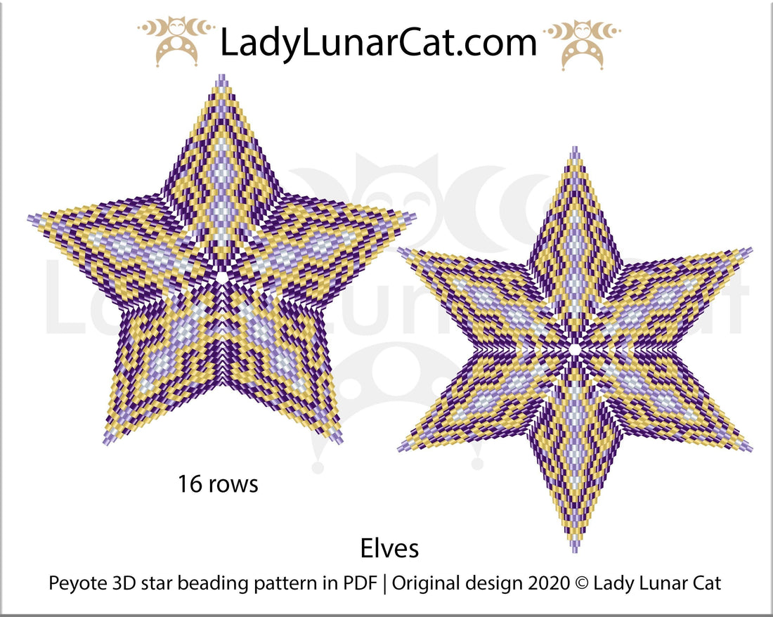 Free Peyote 3D Stars Elves LadyLunarCat