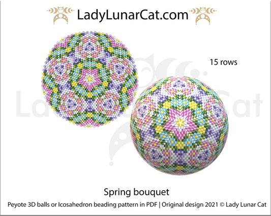 FREE Beaded ball pattern for beading Spring bouquet by Lady Lunar Cat LadyLunarCat