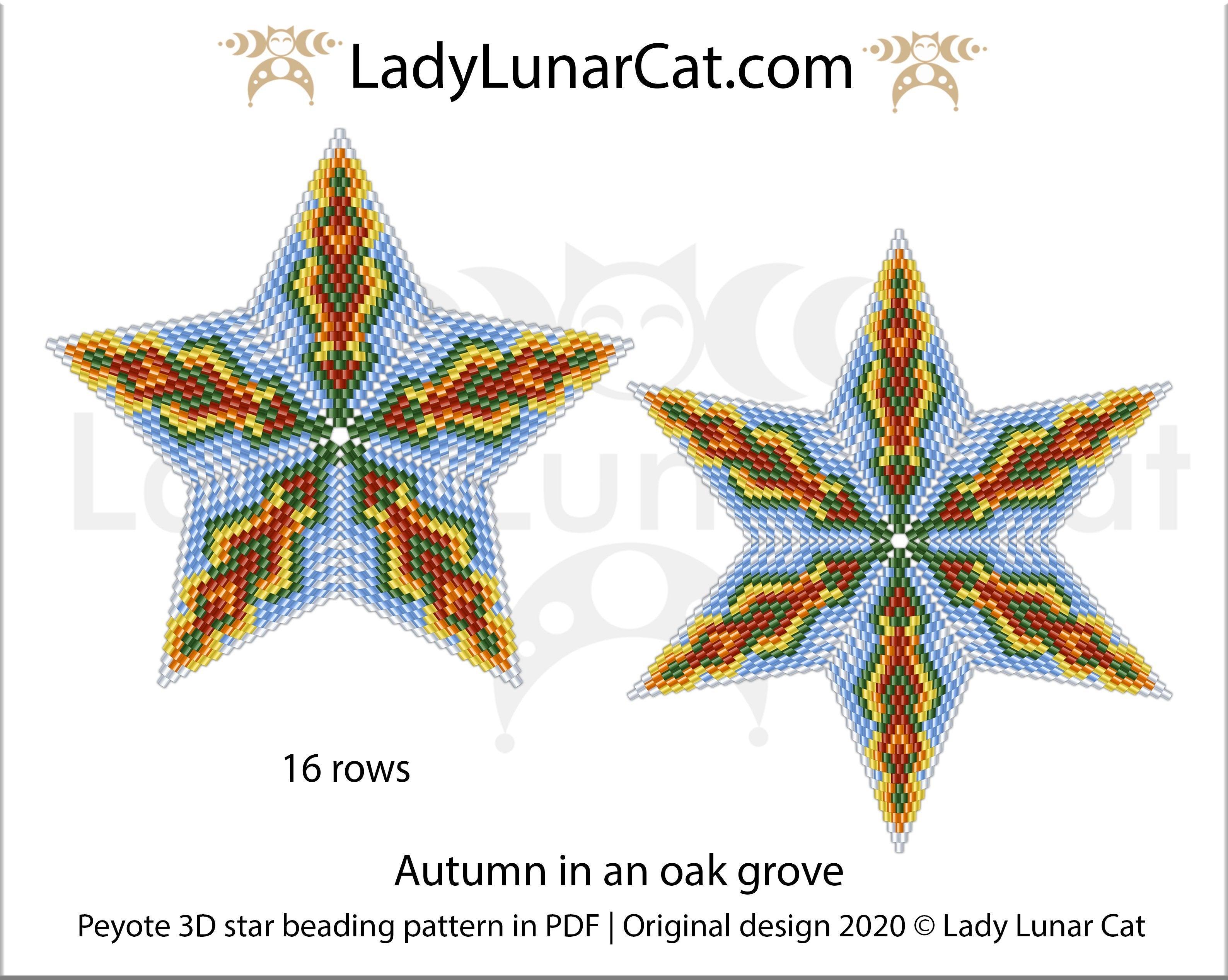 Free Peyote 3D Stars Autumn in an oak grove – LadyLunarCat