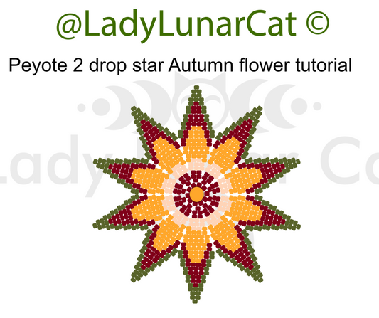 New-Video-tutorial-Peyote-2-drop-star-Autumn-flower LadyLunarCat