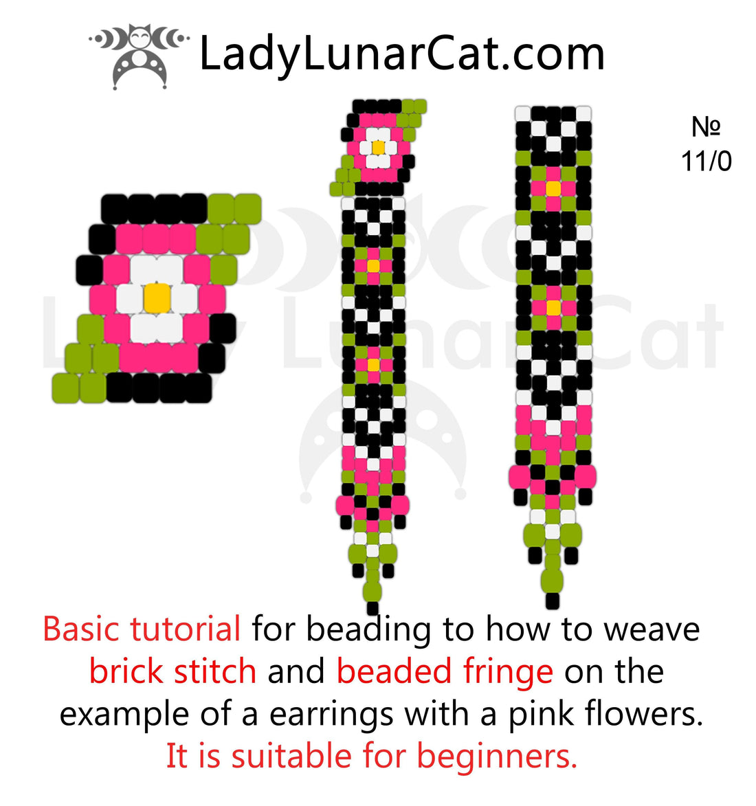 Brick stitch + fringe -   Basic instruction LadyLunarCat