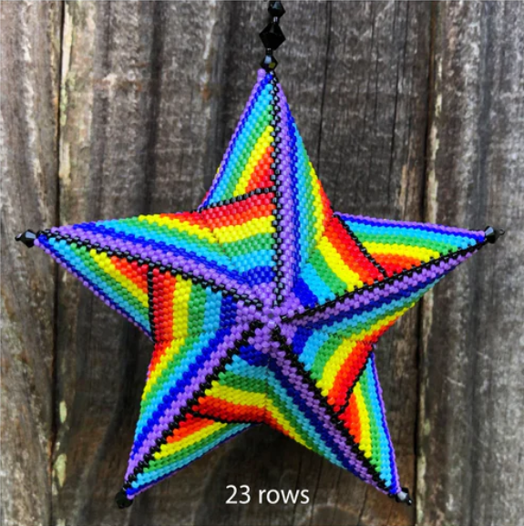 Peyote 3d star patterns for beading by Lady Lunar Cat design