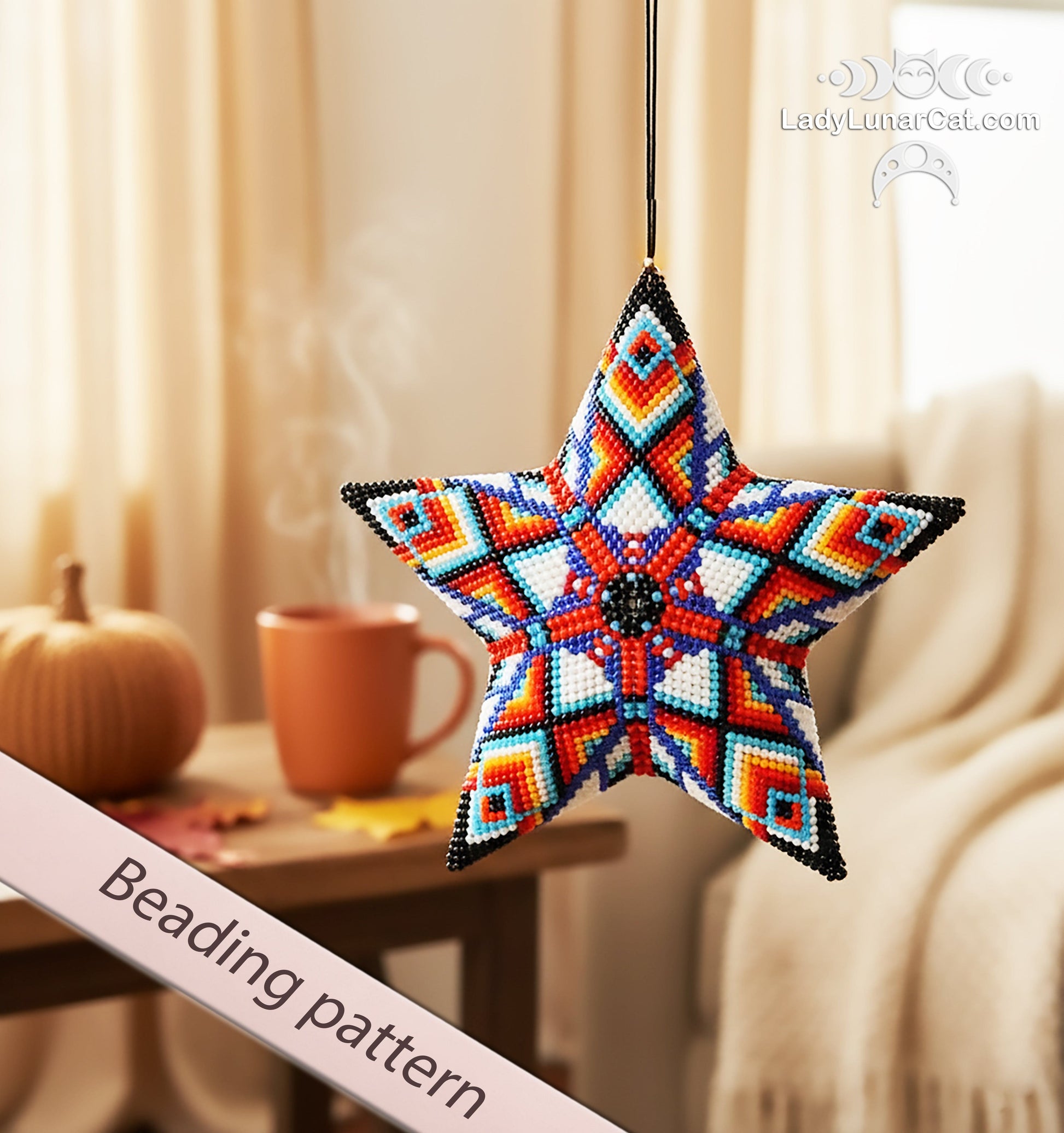 3d peyote star patterns for beading Feathers and arrows LadyLunarCat