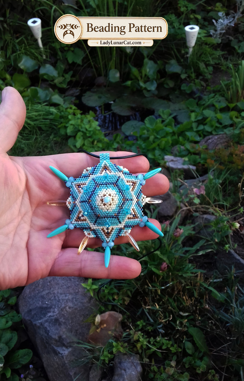 Spirit of the Ocean Peyote Hexagon Pattern, Mint Beading PDF 22PH005