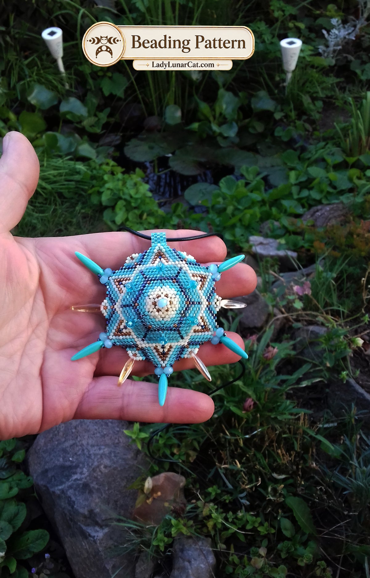 Spirit of the Ocean Peyote Hexagon Pattern, Mint Beading PDF 22PH005