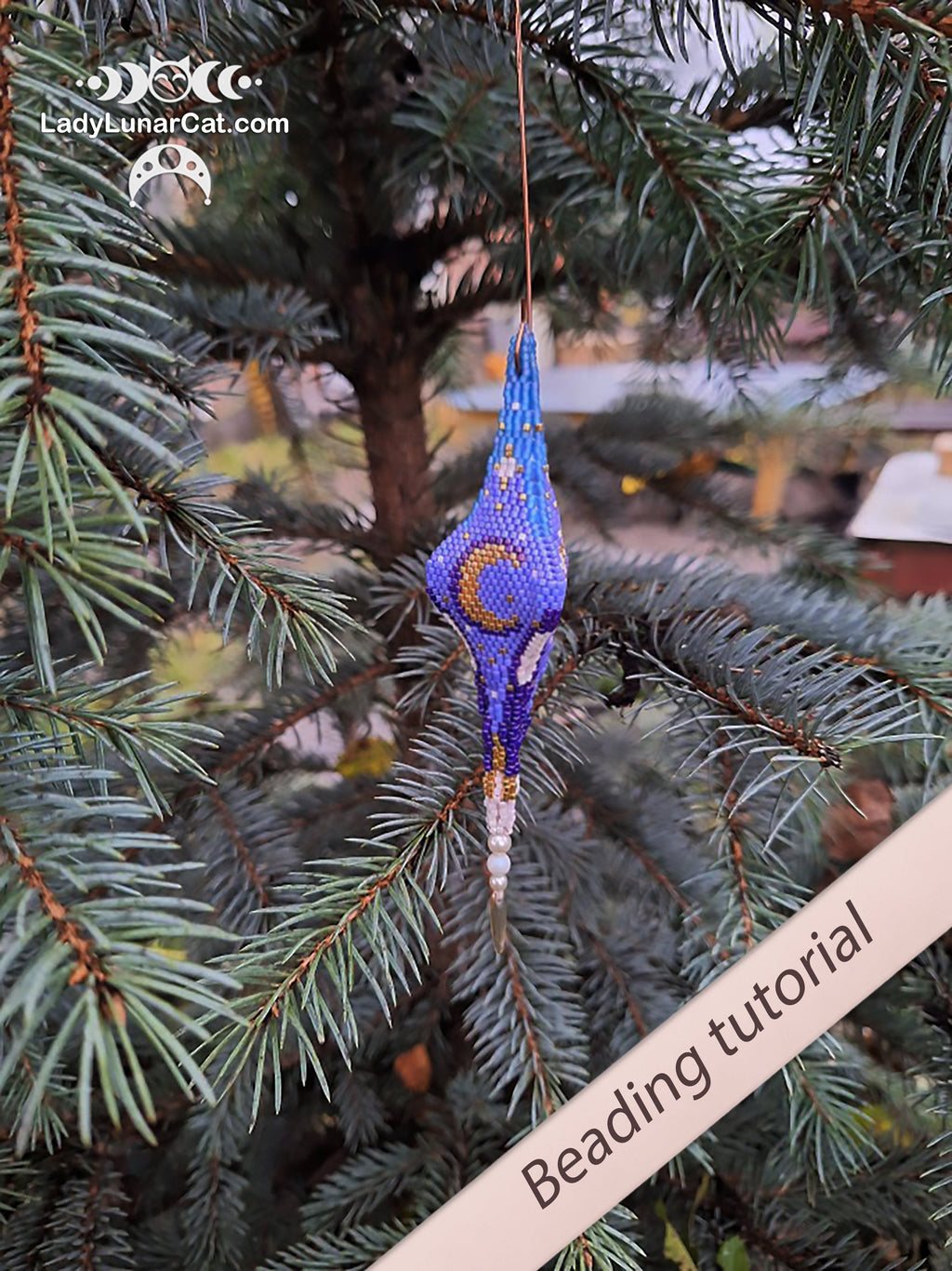 Autumn Peyote 3 drop pod Step-by-Step Beading Tutorial - DIY crystalpod pattern for beading (Copy) LadyLunarCat