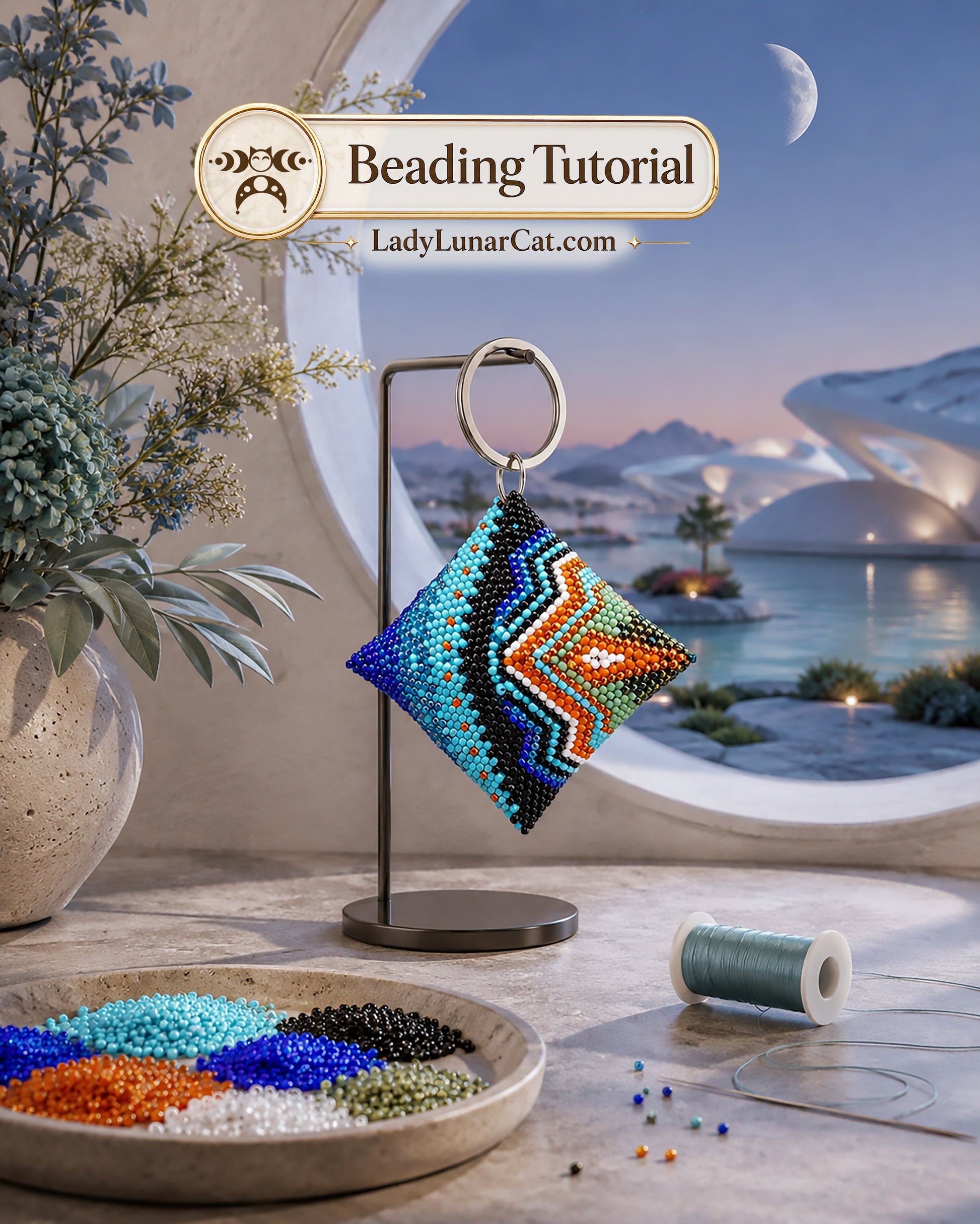 Andrew Abstract Peyote Square Pattern | Beginner Beading PDF LadyLunarCat