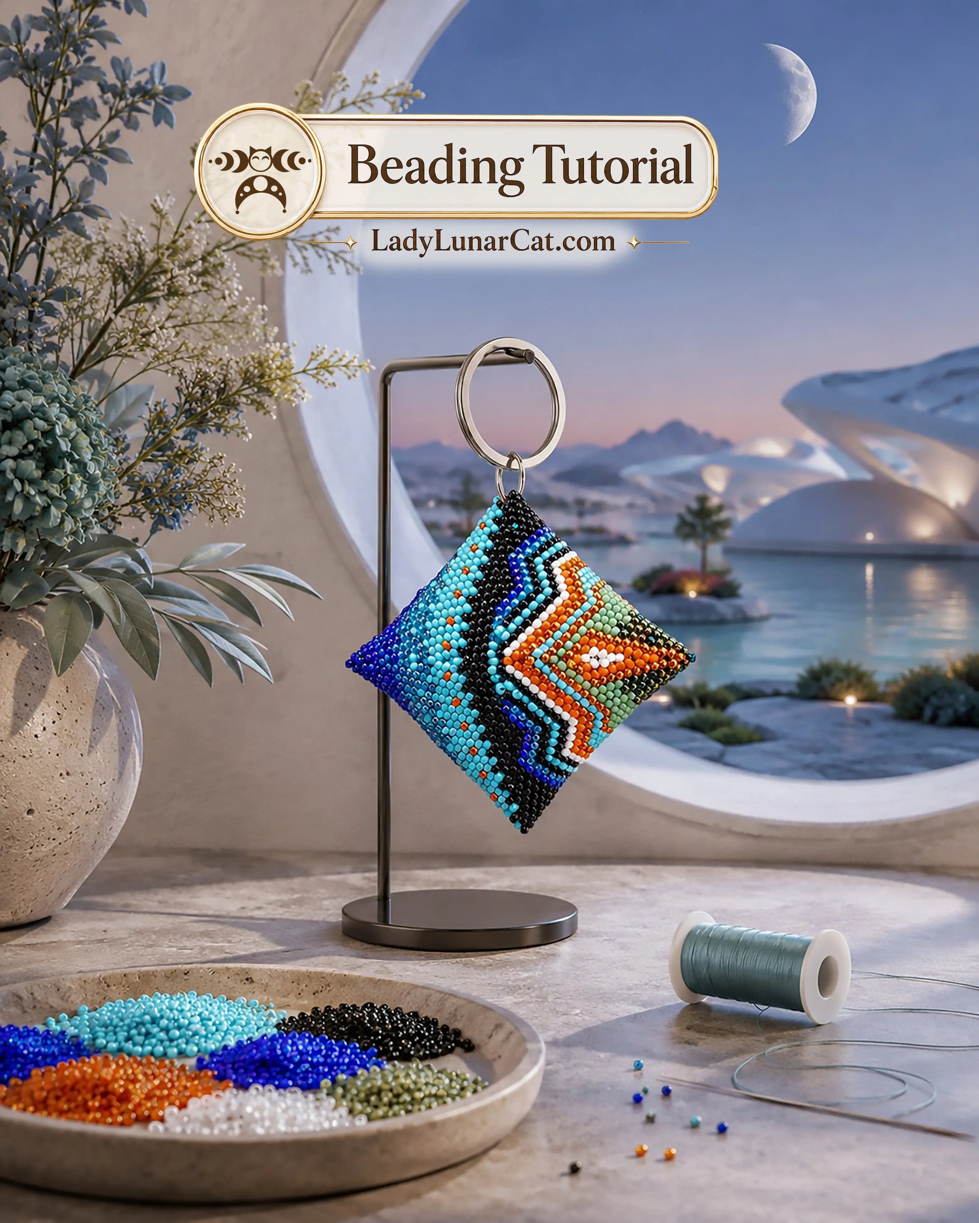 Andrew Abstract Peyote Square Pattern | Beginner Beading PDF LadyLunarCat