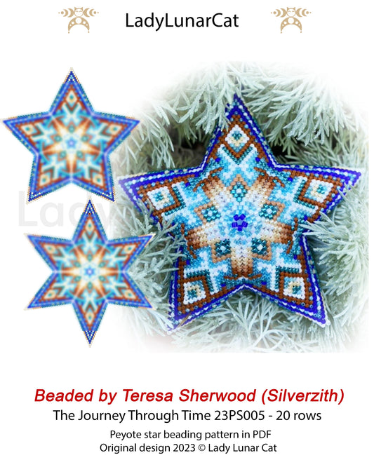 Peyote star pattern for beading, Ocean beading tutorial LadyLunarCat