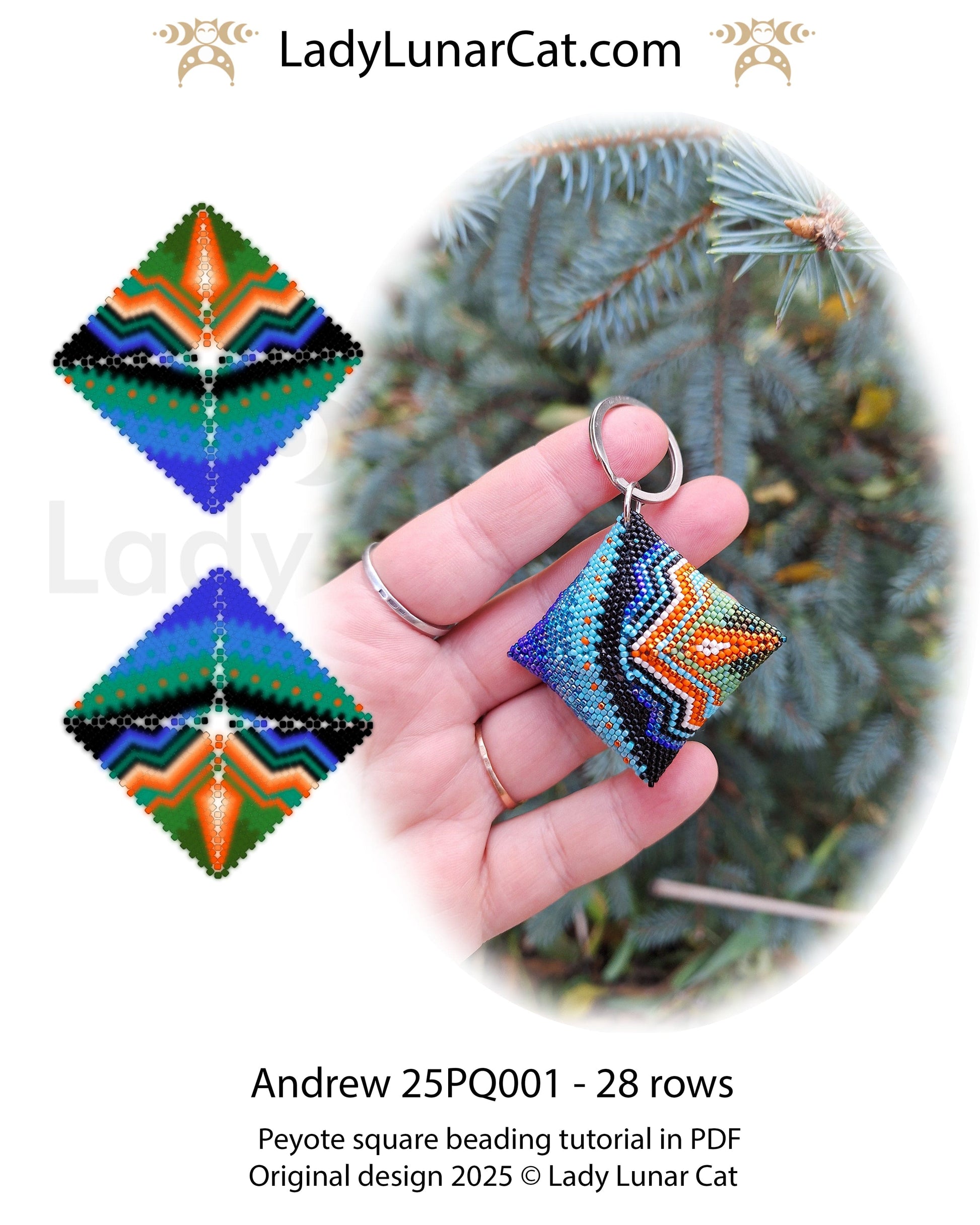 Sunflower peyote square pattern for beading  (Suitable for beginners) (Copy) LadyLunarCat