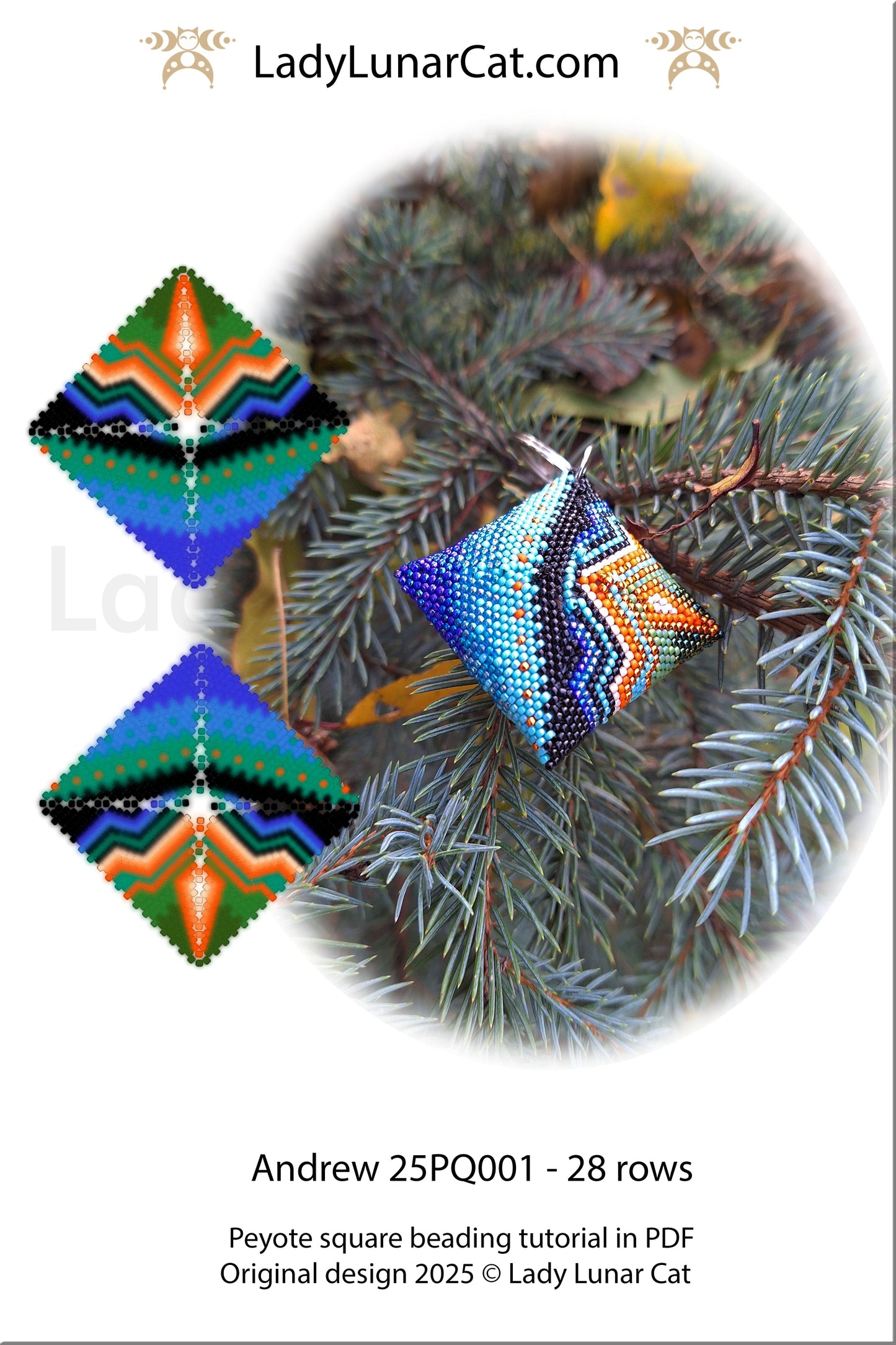 Sunflower peyote square pattern for beading  (Suitable for beginners) (Copy) LadyLunarCat