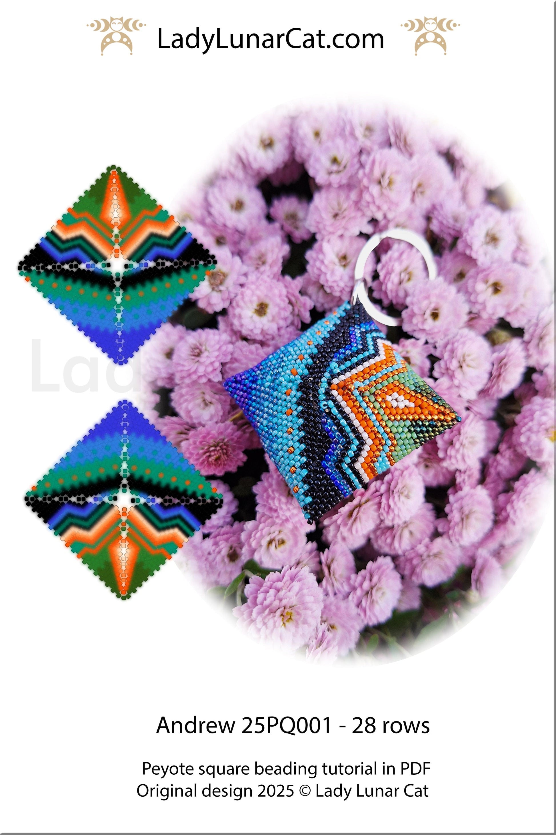 Sunflower peyote square pattern for beading  (Suitable for beginners) (Copy) LadyLunarCat