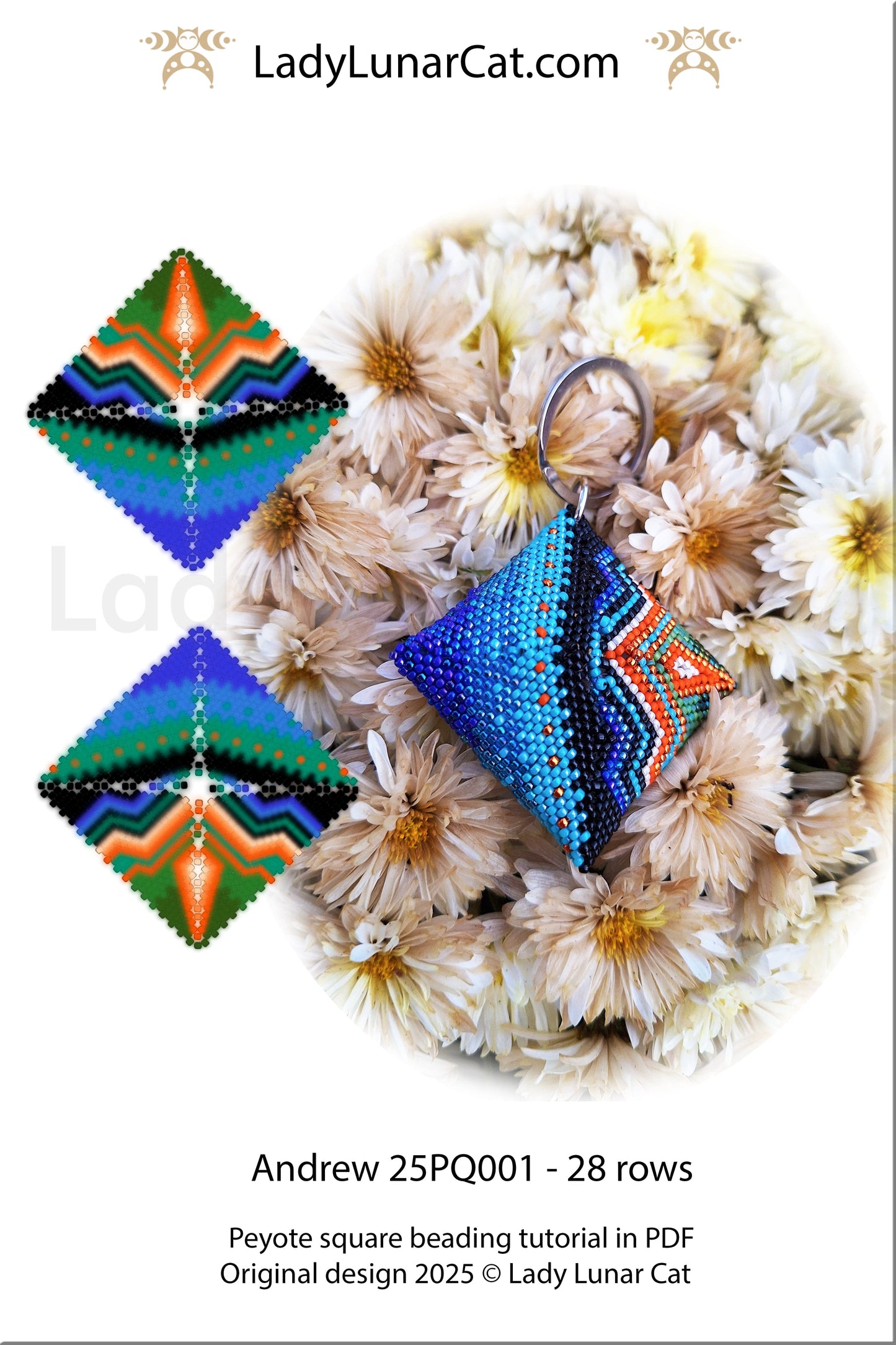 Sunflower peyote square pattern for beading  (Suitable for beginners) (Copy) LadyLunarCat