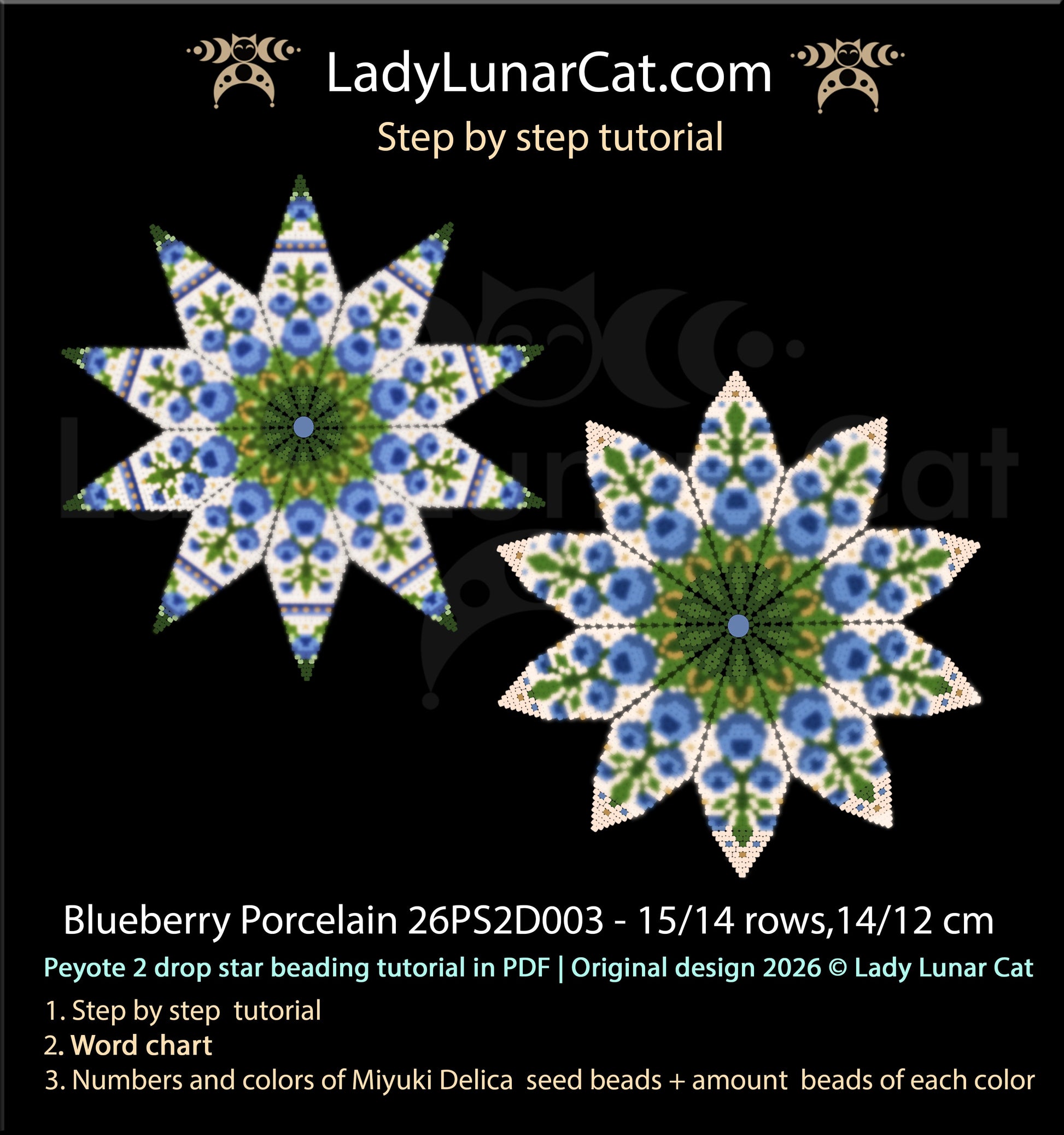 Resurgence Floral Peyote 2 Drop Star Tutorial | Advanced Challenge (Copy) LadyLunarCat