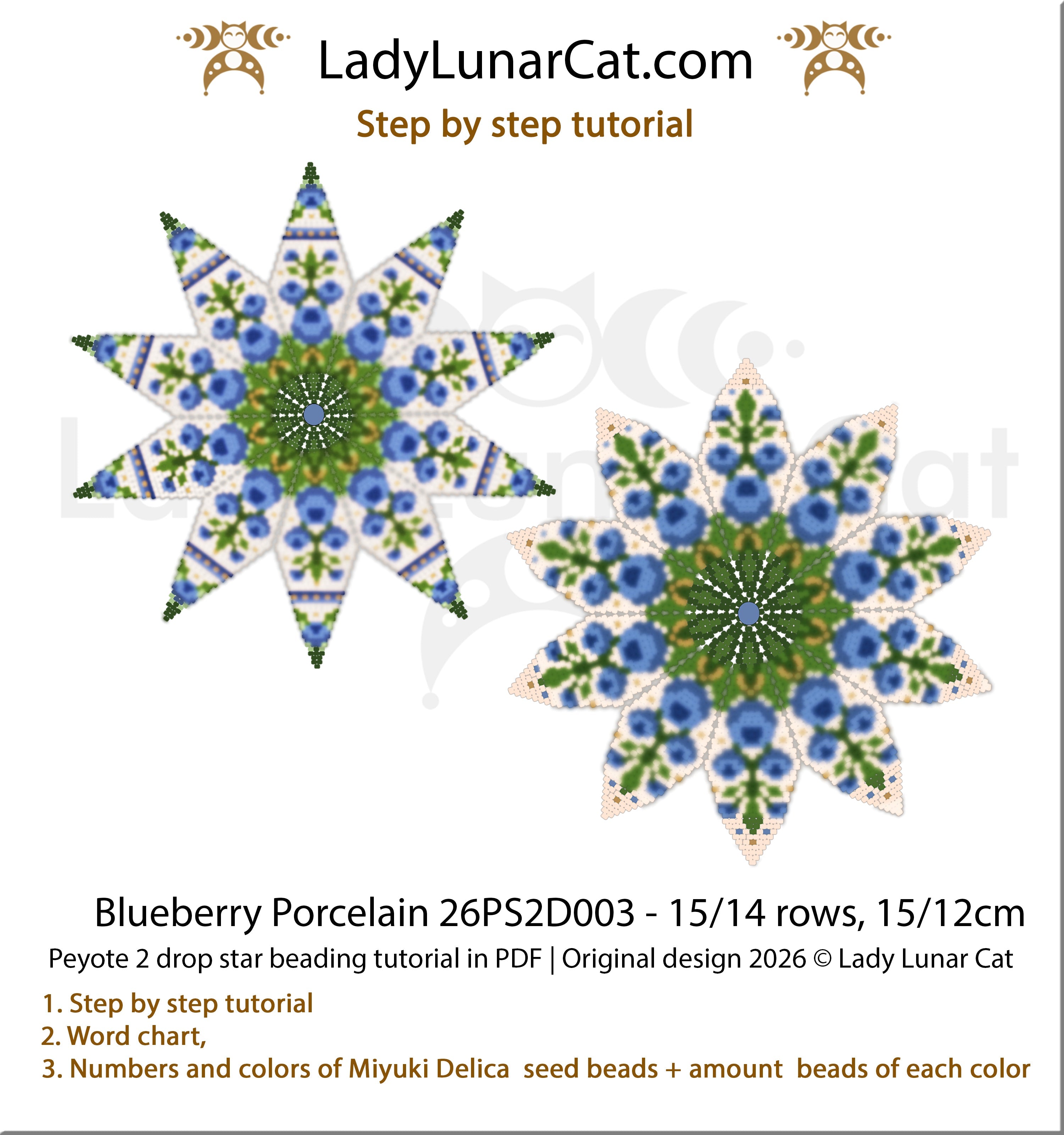 Resurgence Floral Peyote 2 Drop Star Tutorial | Advanced Challenge (Copy) LadyLunarCat