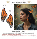 Monarch butterfly wing brick stitch earrings pattern PDF by Lady Lunar Cat — 23P003