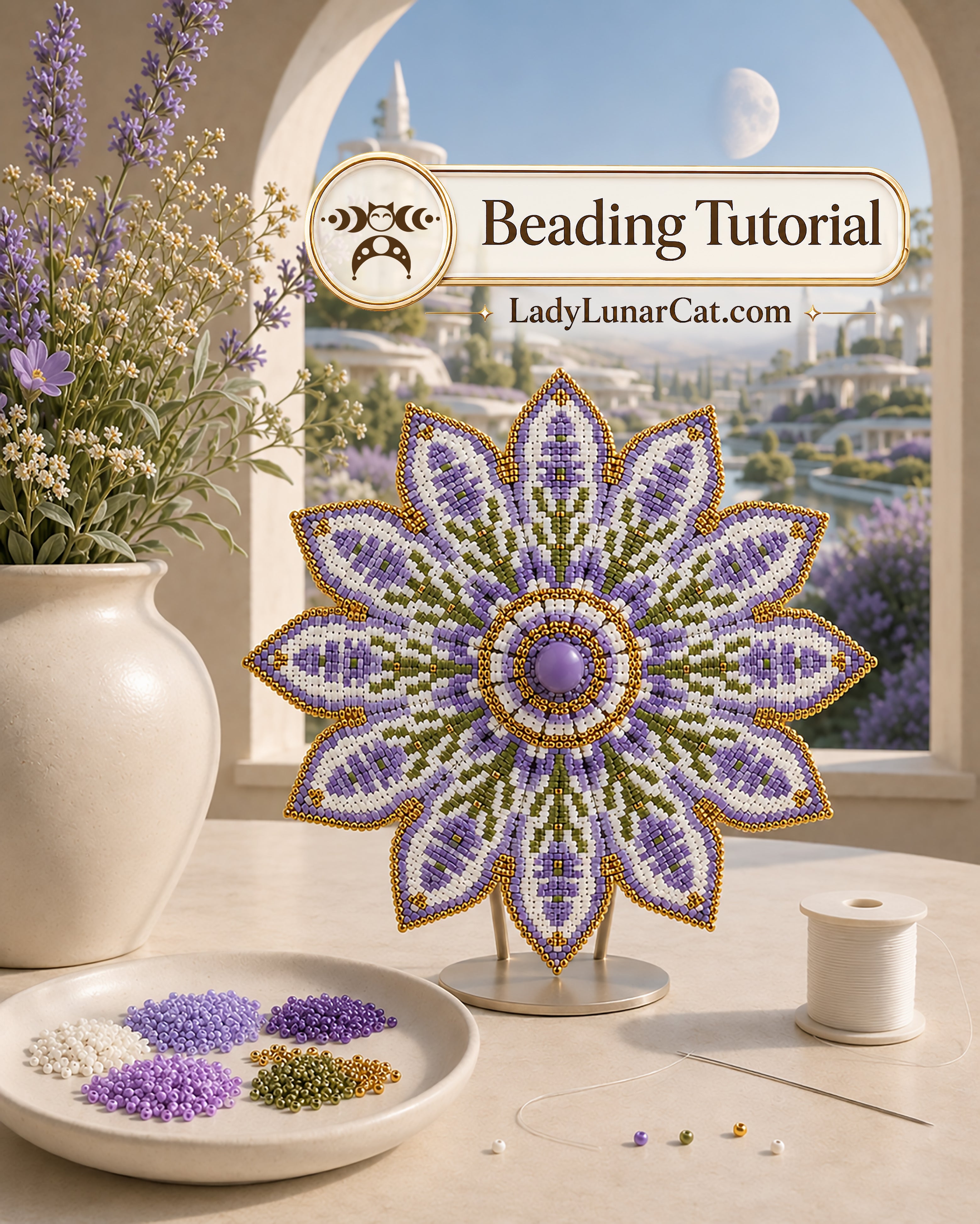 Blueberry Porcelain Peyote 2 Drop Star Tutorial | 2 Sizes (Copy) LadyLunarCat