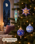 Cute Christmas bundle  — 4 Peyote Ornament Patterns + Bonus Tutorial