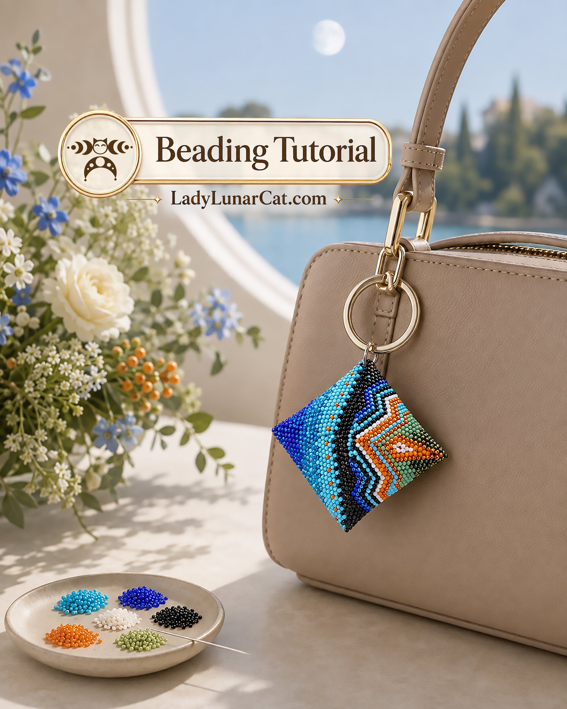 Andrew Abstract Peyote Square Pattern | Beginner Beading PDF LadyLunarCat