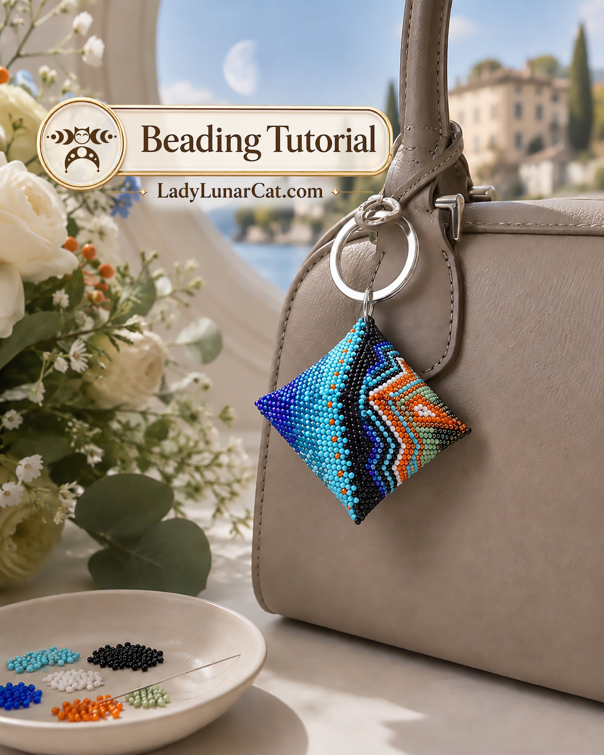 Andrew Abstract Peyote Square Pattern | Beginner Beading PDF LadyLunarCat