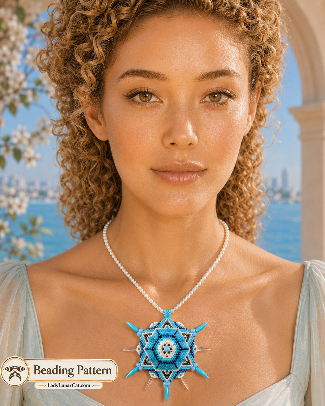 Spirit of the Ocean Peyote Hexagon Pattern, Mint Beading PDF 22PH005