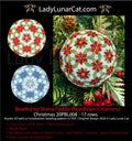 Christmas snowflake Poinsettia peyote 3D ball by Lady Lunar Cat — 2 versions winter beading PDF 20PBL008