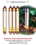 Christmas Tree Candles peyote crystalpod - 117 beads 12 rows 4 colors golden PDF LadyLunarCat