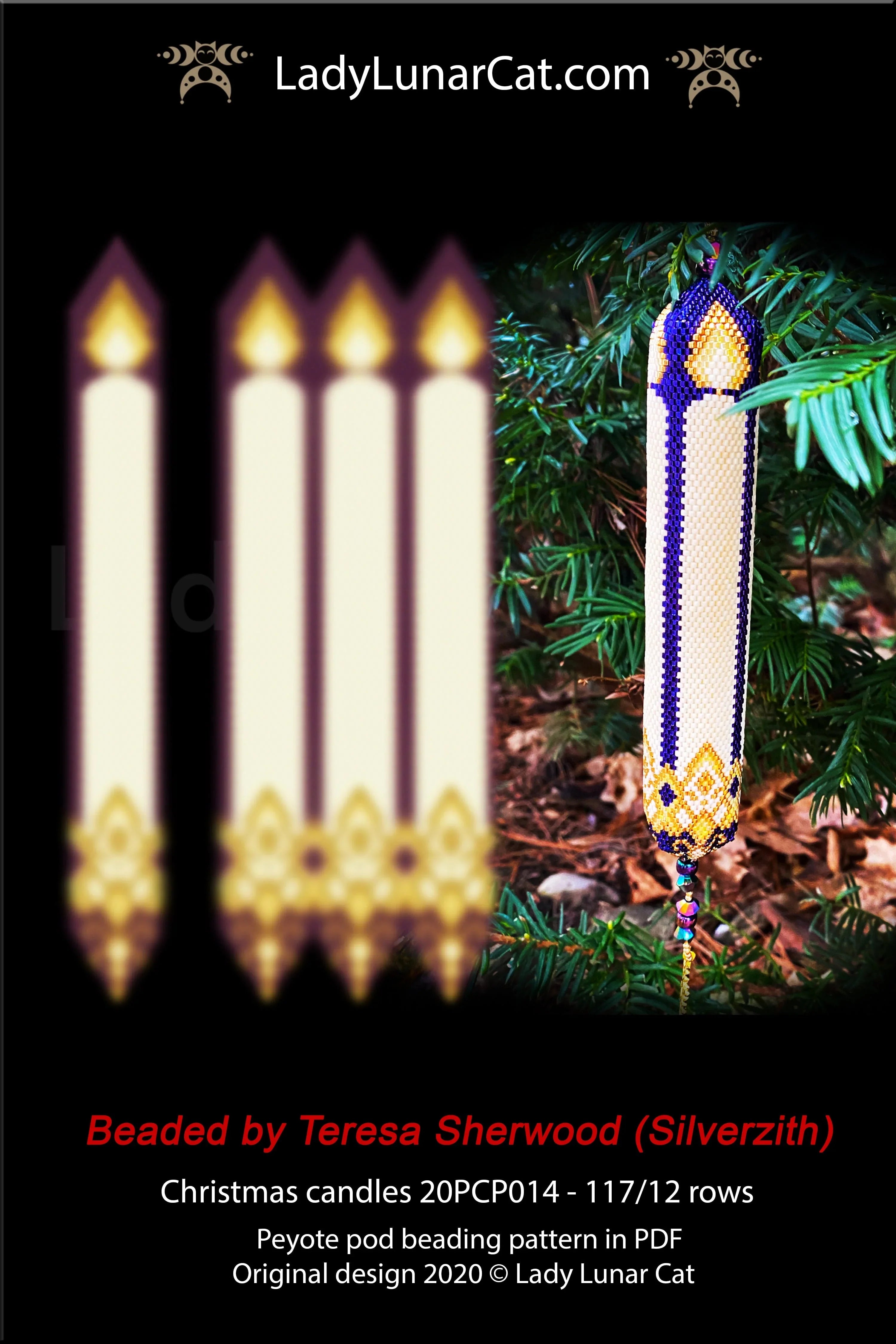 Christmas Tree Candles peyote pod detail - 2-3-4 petal layers candle flame LadyLunarCat