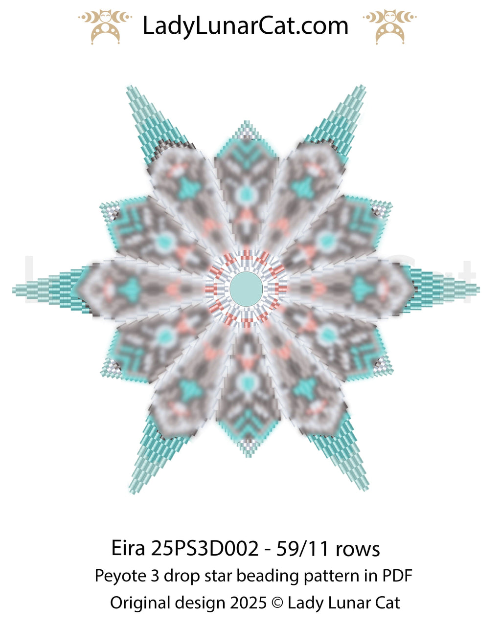 Elegant peyote 3 drop star pattern for beading - Beginner-Friendly tutorial (Copy) LadyLunarCat