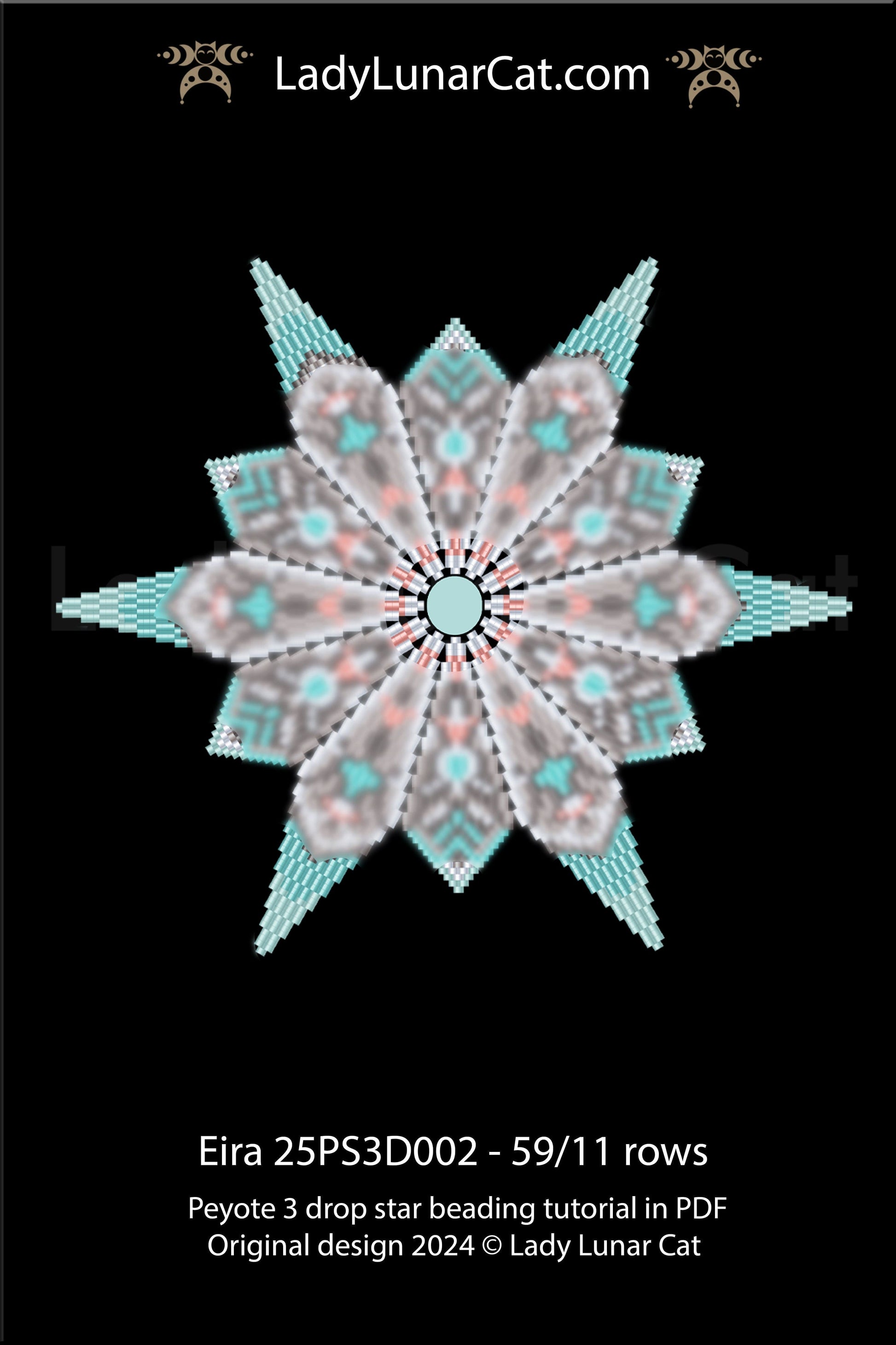Elegant peyote 3 drop star pattern for beading - Beginner-Friendly tutorial (Copy) LadyLunarCat