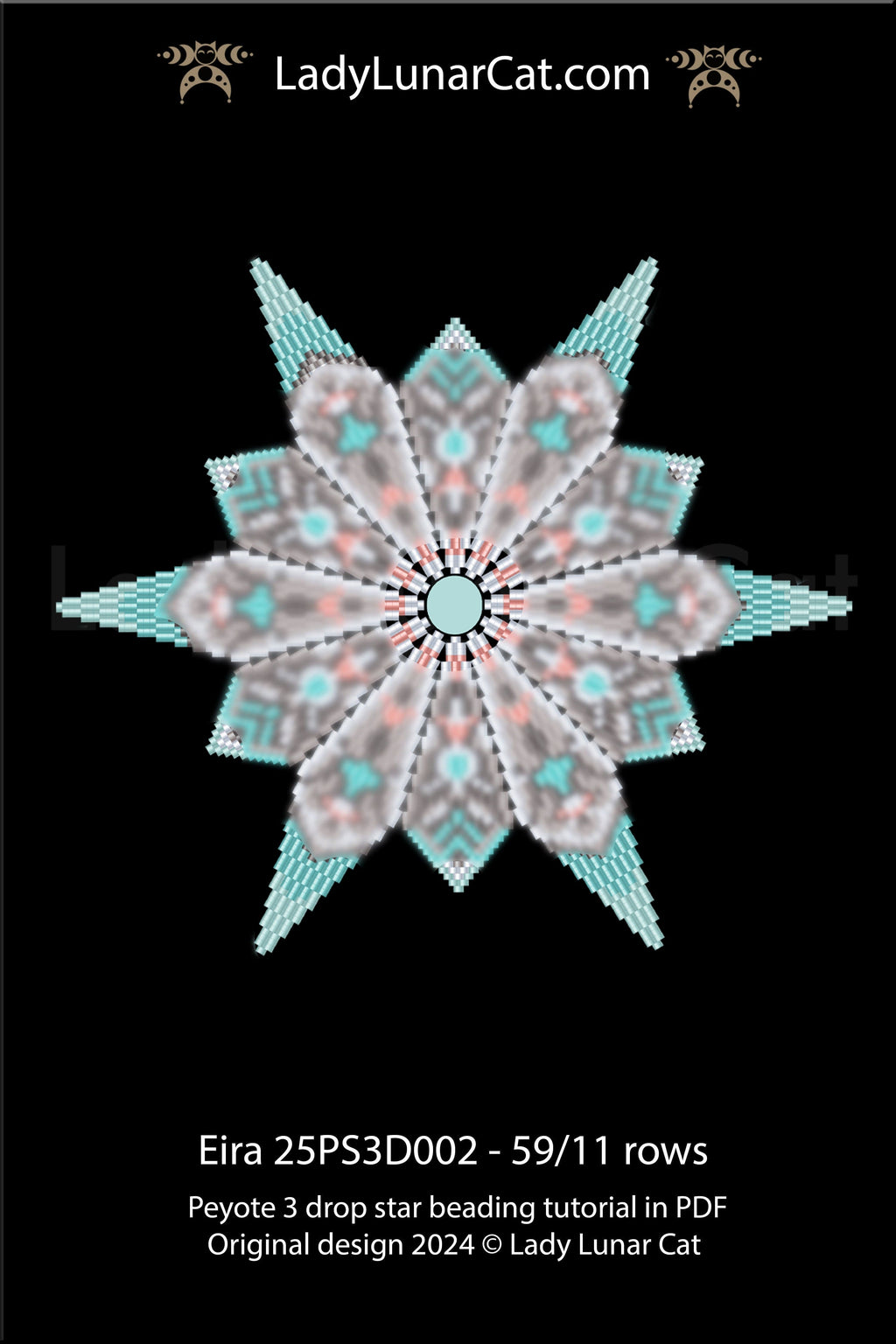 Elegant peyote 3 drop star pattern for beading - Beginner-Friendly tutorial (Copy) LadyLunarCat