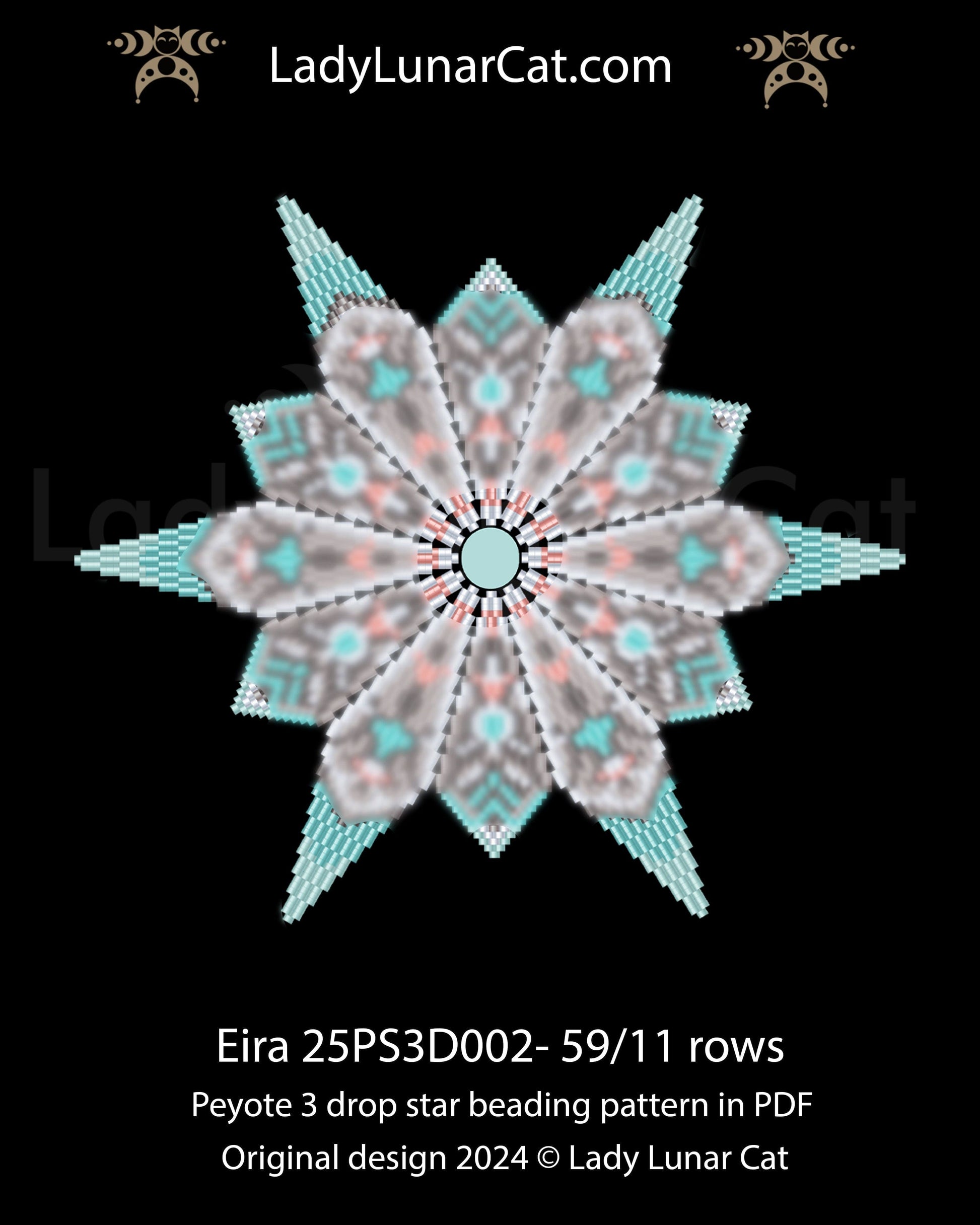 Elegant peyote 3 drop star pattern for beading - Beginner-Friendly tutorial (Copy) LadyLunarCat