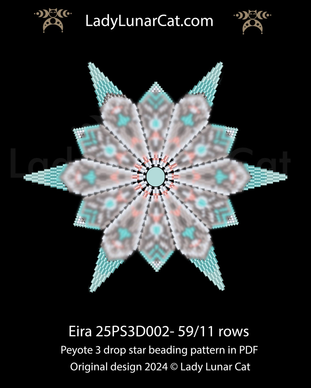 Elegant peyote 3 drop star pattern for beading - Beginner-Friendly tutorial (Copy) LadyLunarCat